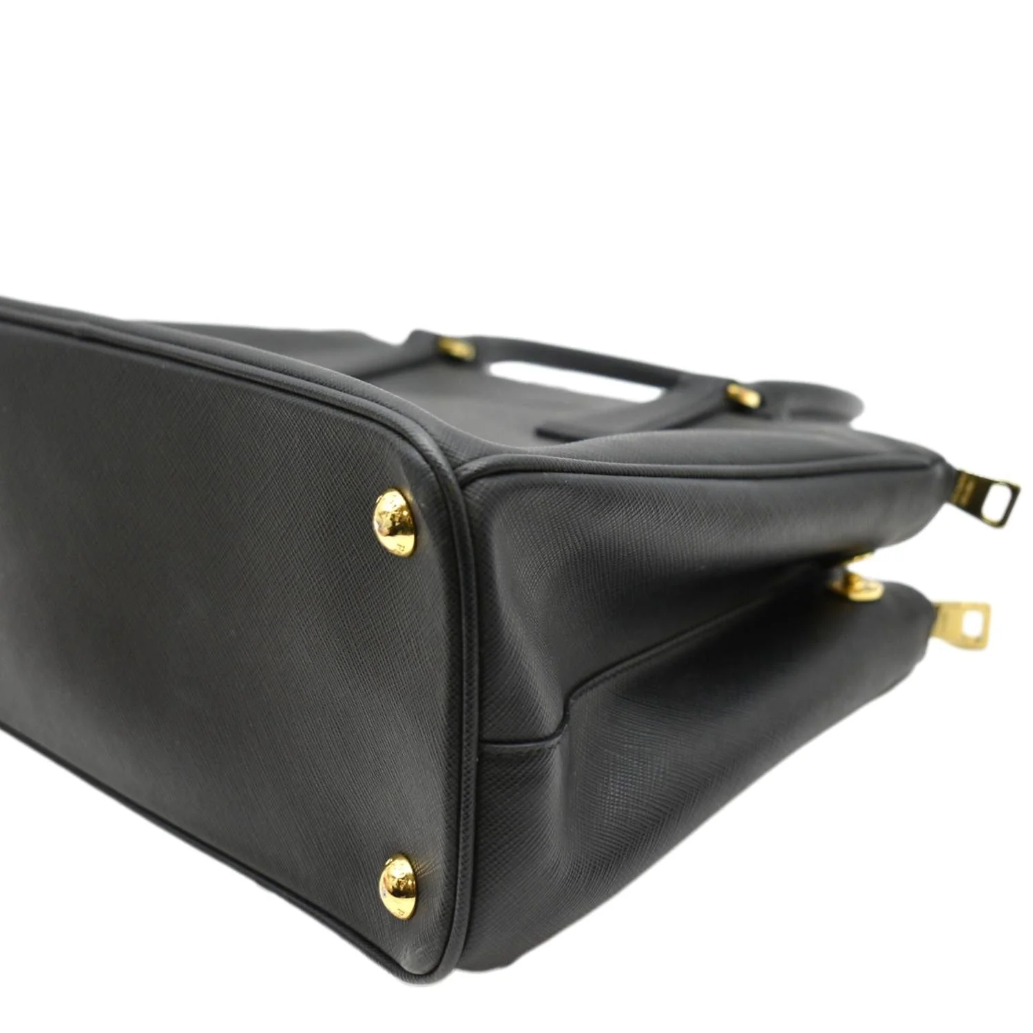 PRADA Galleria Double-Zip small Saffiano Leather Tote Bag Black - Image 9