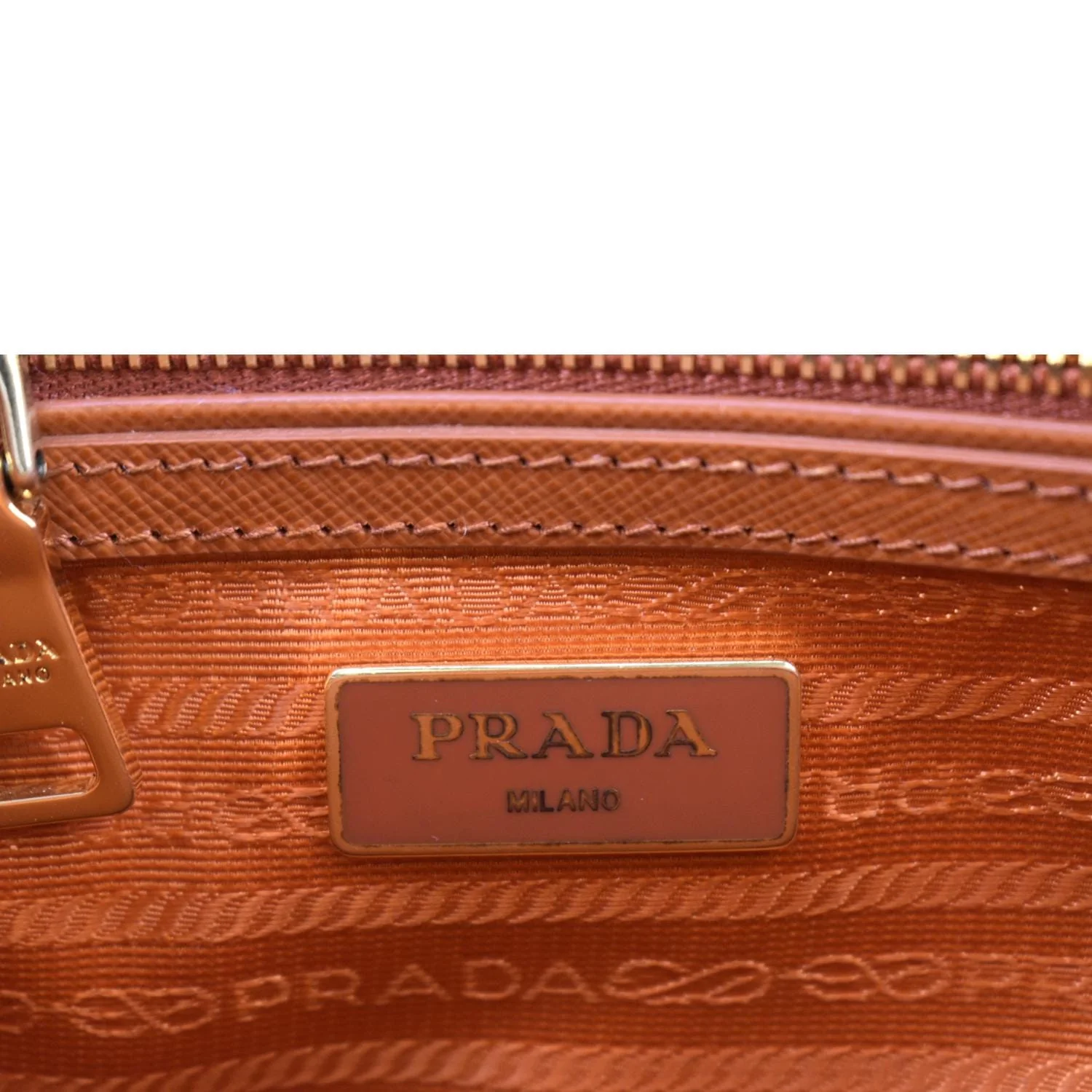 PRADA Galleria Double-Zip Saffiano Leather Tote Bag Orange - Image 13