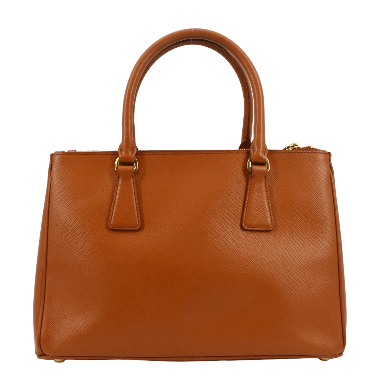PRADA Galleria Double-Zip Saffiano Leather Tote Bag Orange - Image 3