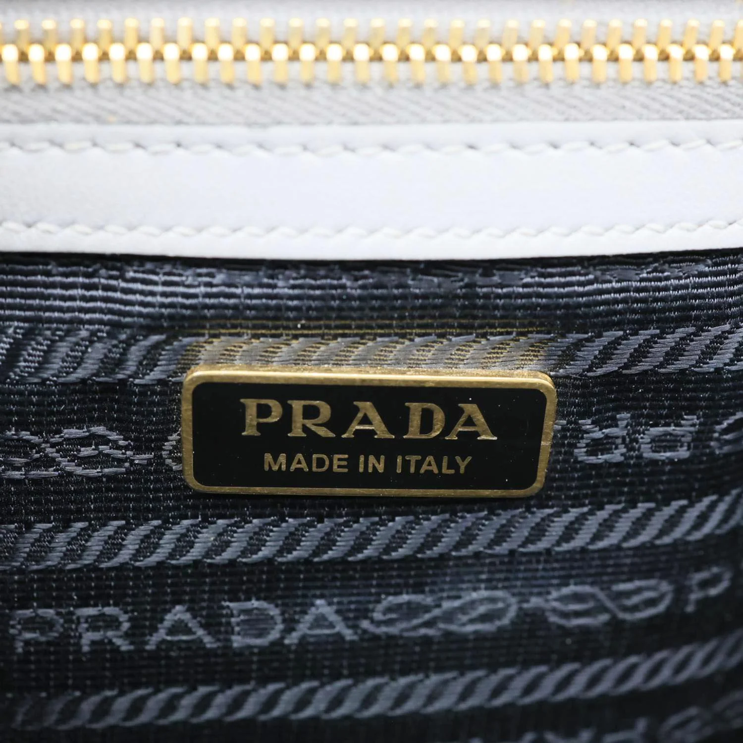 PRADA Embleme Flap Saffiano Lux Leather Shoulder Bag Grey - Image 14