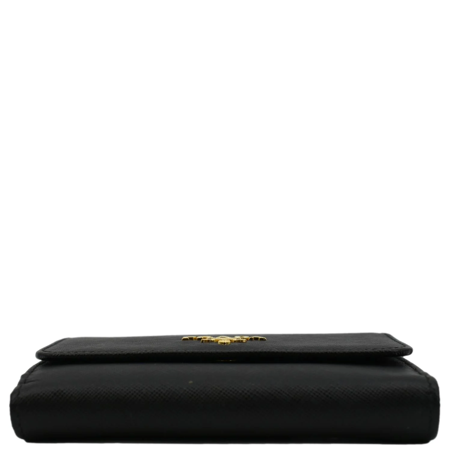PRADA Fold Over Saffiano Leather Wallet Black - Image 11