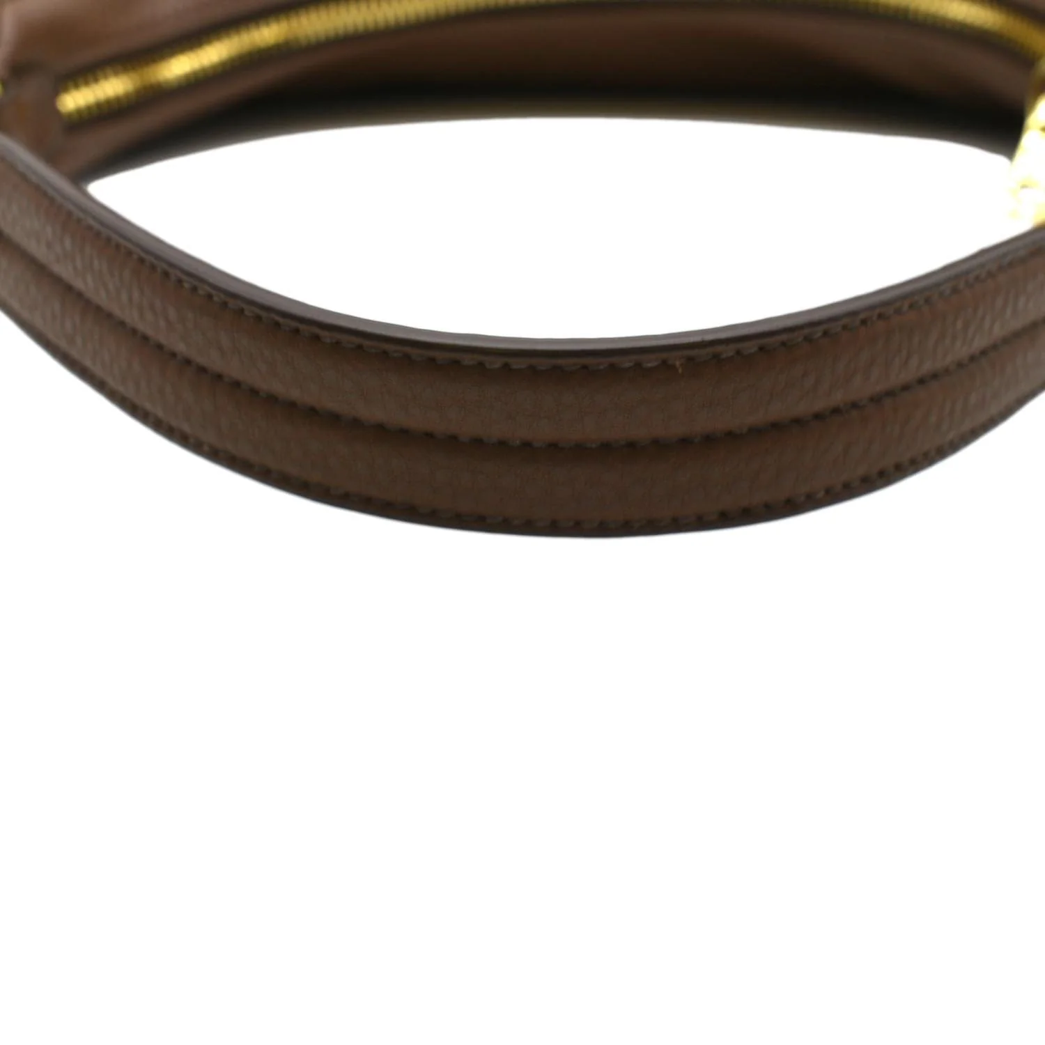 PRADA Logo Leather Hobo Bag Tan - Image 16