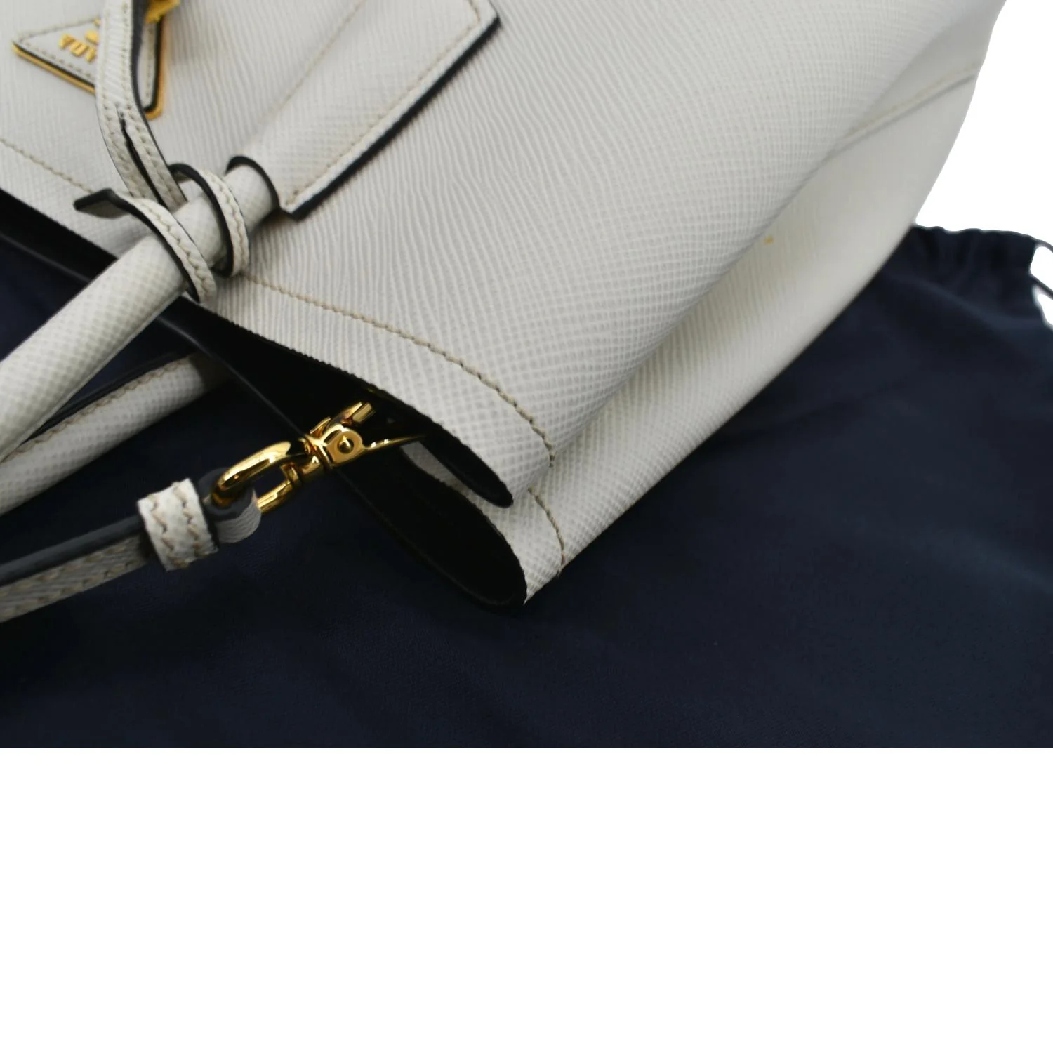 PRADA Medium Double Saffiano Leather Crossbody Bag White - Hot Deals - Image 4
