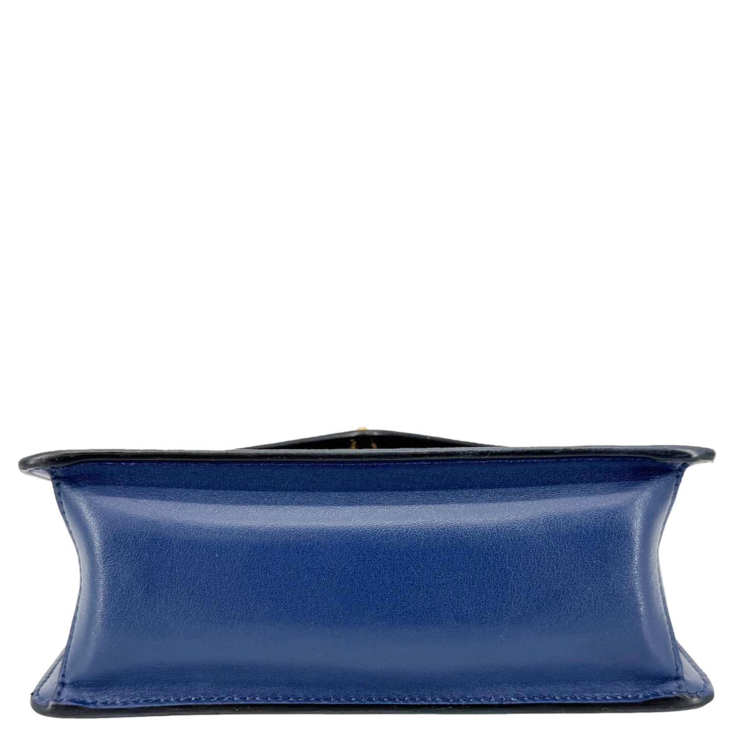 PRADA Metal Triangle Envelope Saffiano Leather Chain Shoulder Bag Blue - Image 10
