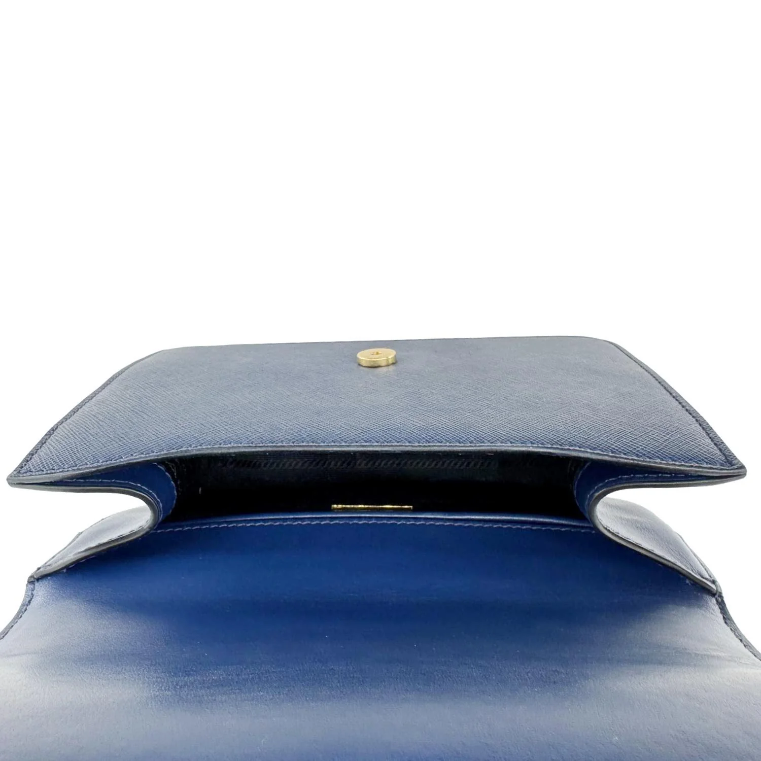 PRADA Metal Triangle Envelope Saffiano Leather Chain Shoulder Bag Blue - Image 13