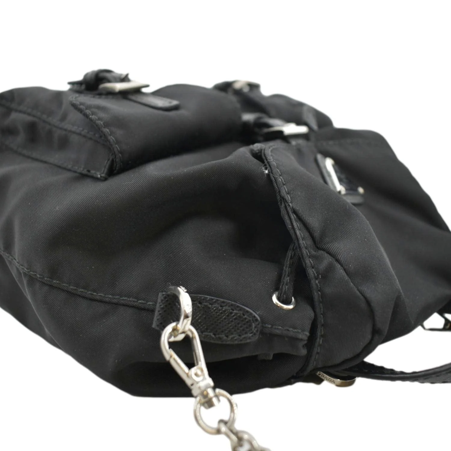 PRADA Double Pocket Mini Nylon Backpack Shoulder Bag Black - Image 6