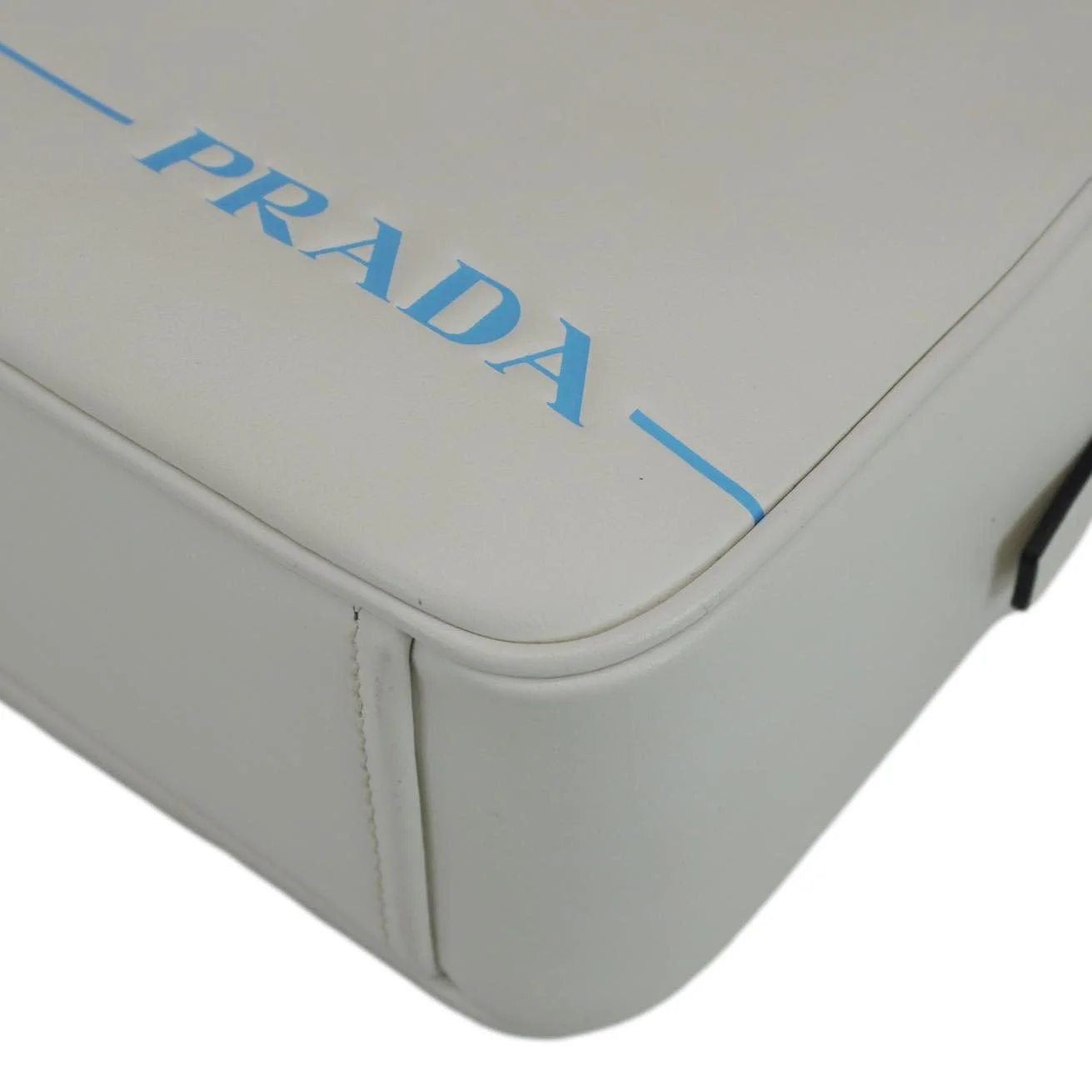 PRADA Mirage Leather Camera Crossbody Bag White - Image 10
