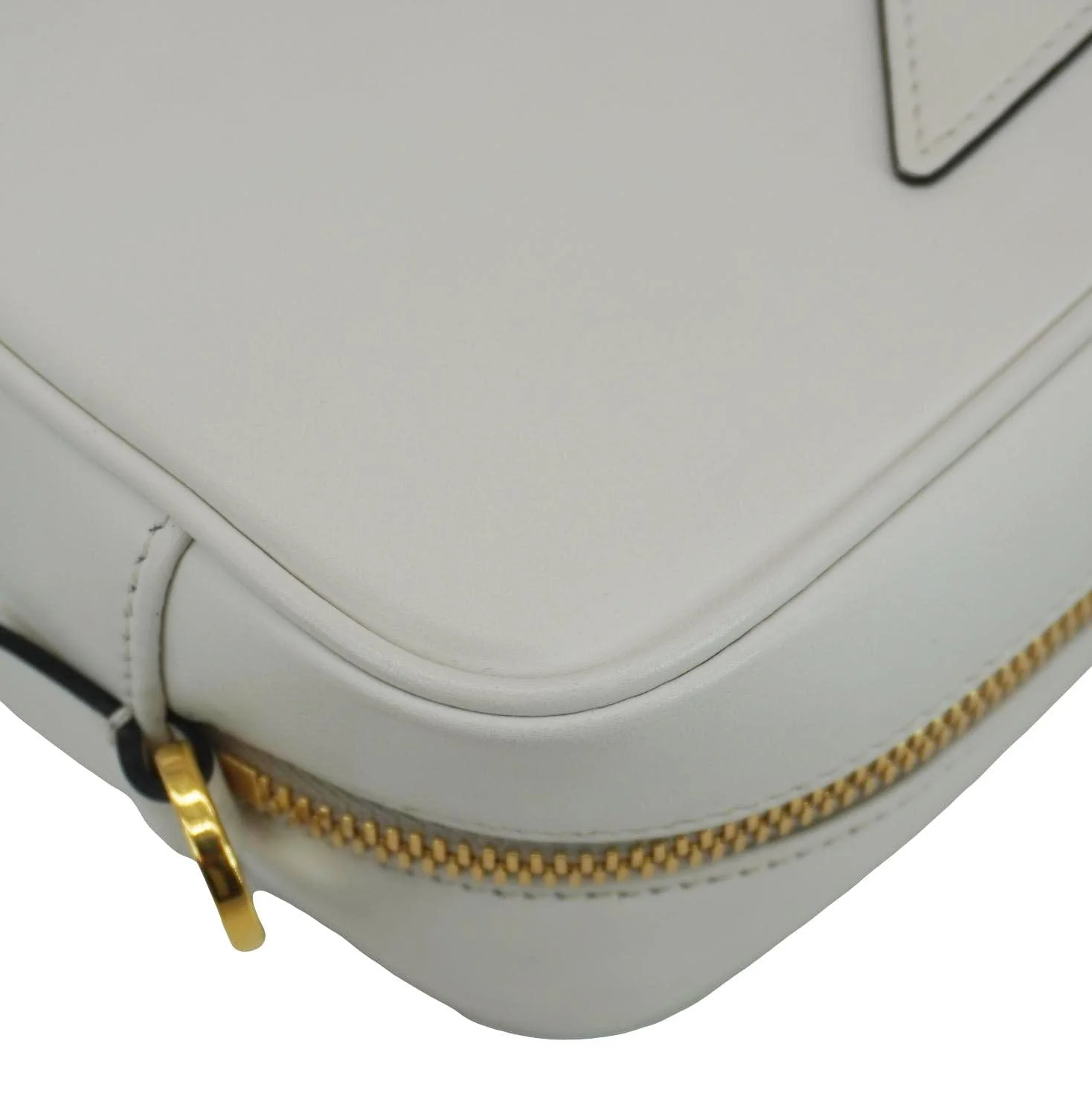 PRADA Mirage Leather Camera Crossbody Bag White - Image 9