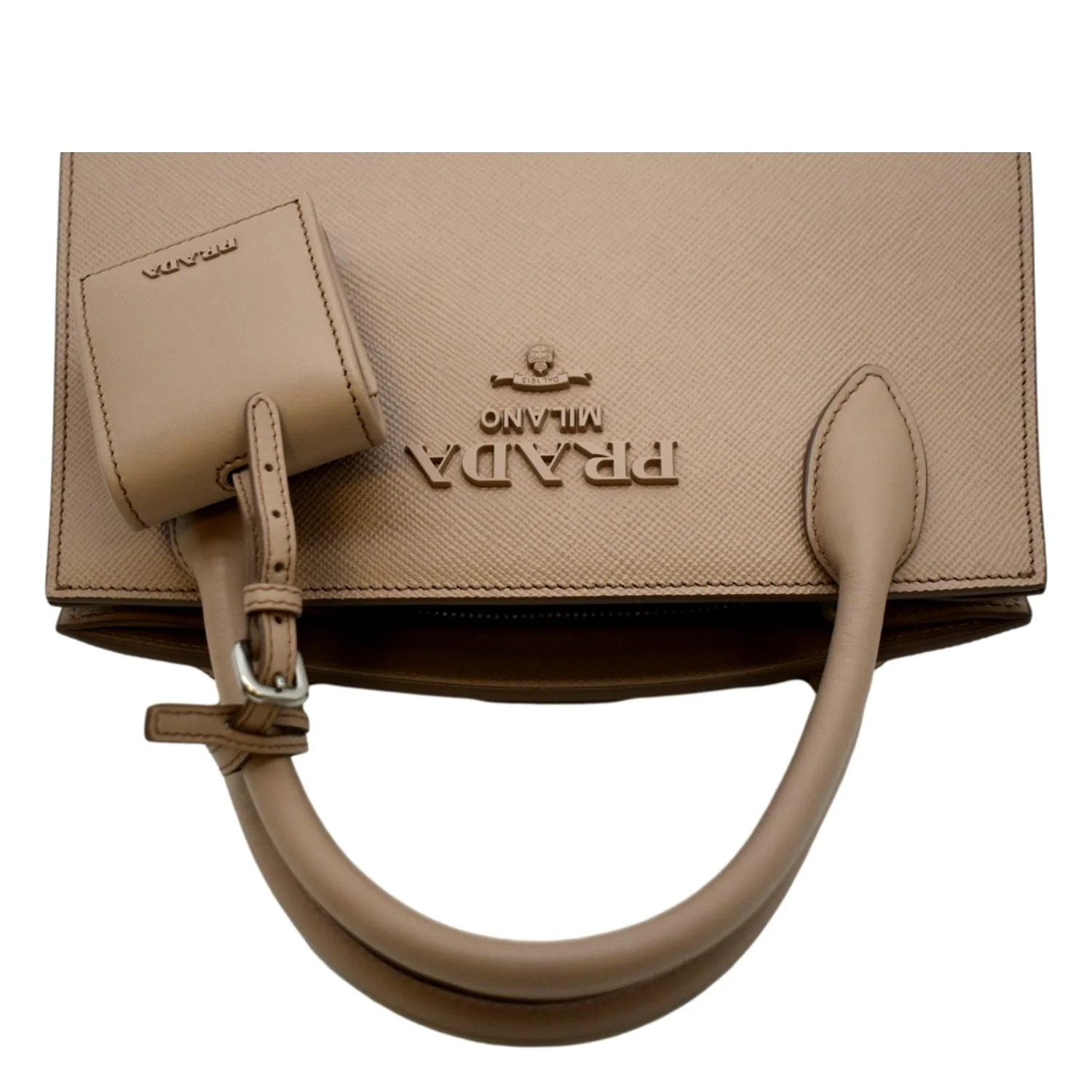 PRADA Monochrome Saffiano Leather Small Tote Bag Dusty Pink - Image 4