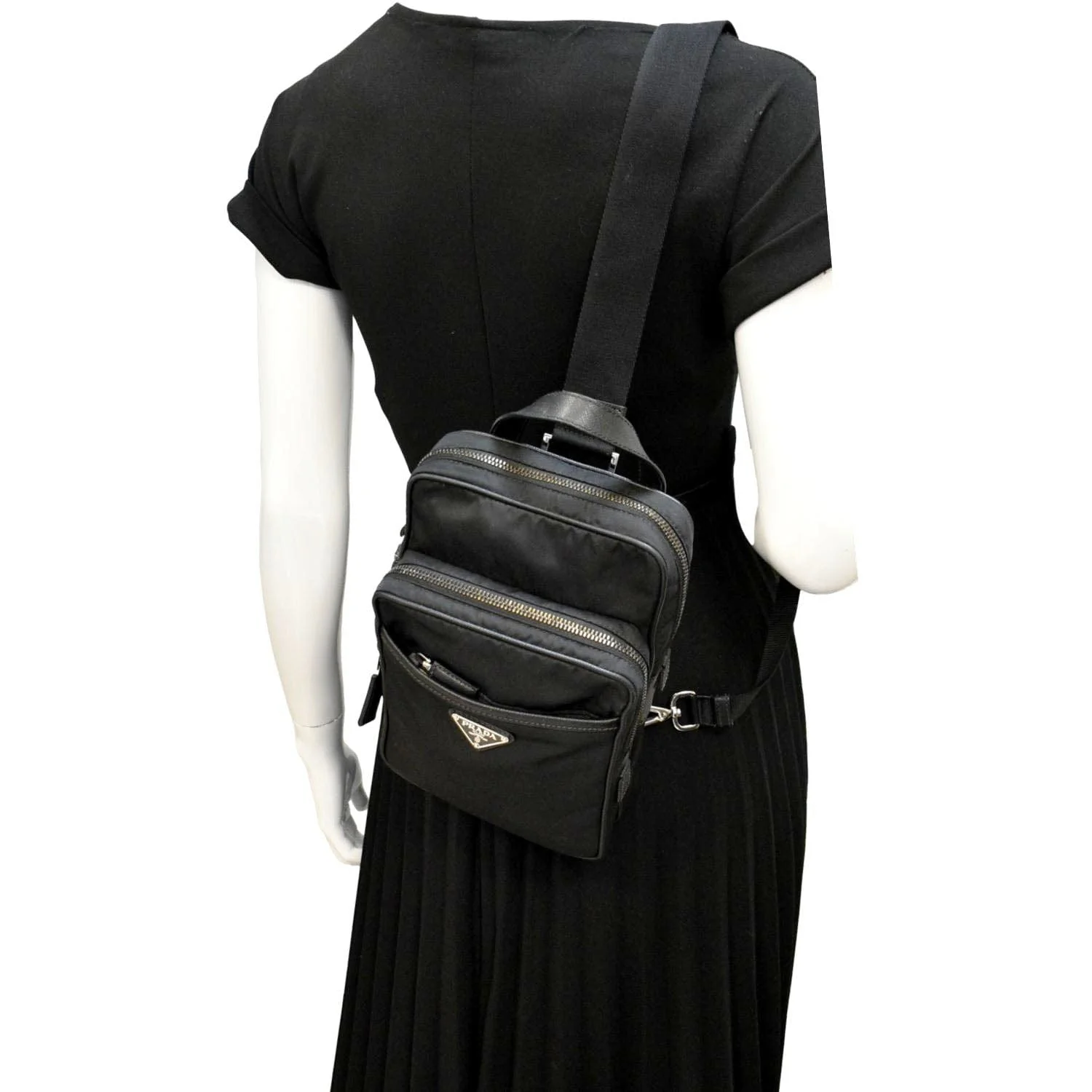 PRADA 2vz026 Nylon Backpack Bag Black - Image 2