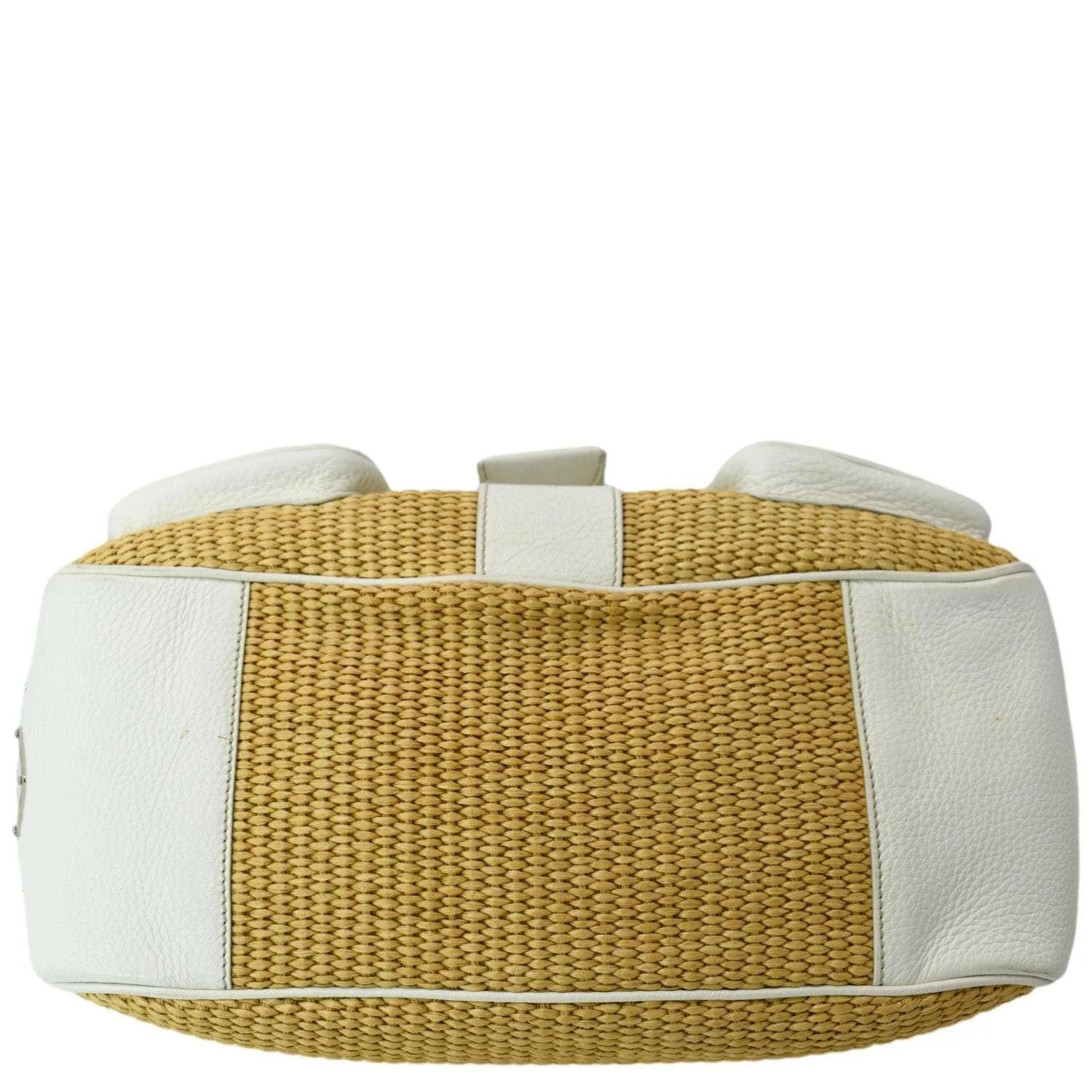 PRADA Paglia Vitello Daino Naturale Leather Satchel Bag Natural - Image 10
