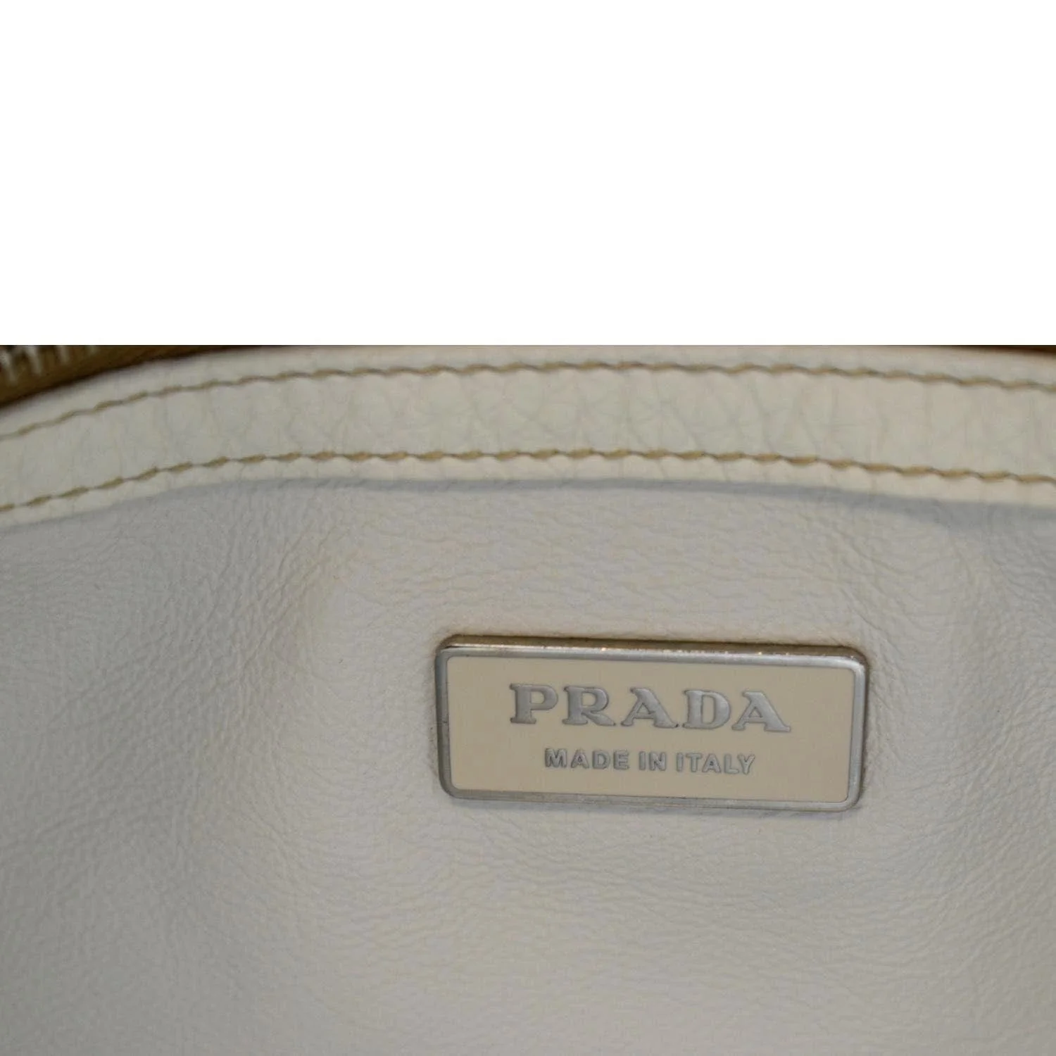 PRADA Paglia Vitello Daino Naturale Leather Satchel Bag Natural - Image 12