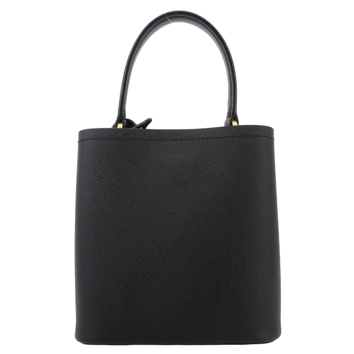 PRADA Pannier Saffiano Leather Bucket Bag Black - Image 5