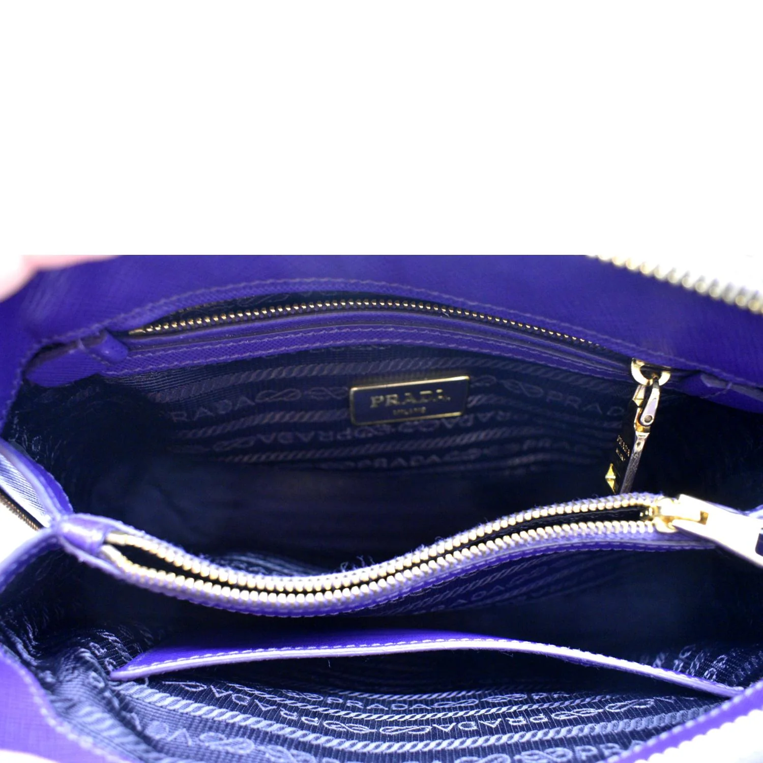 PRADA Lux Promenade Saffiano Leather Shoulder Bag Purple - Image 10