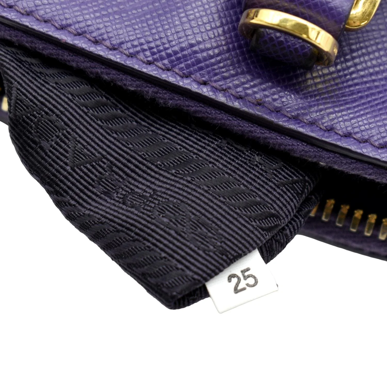 PRADA Lux Promenade Saffiano Leather Shoulder Bag Purple - Image 11