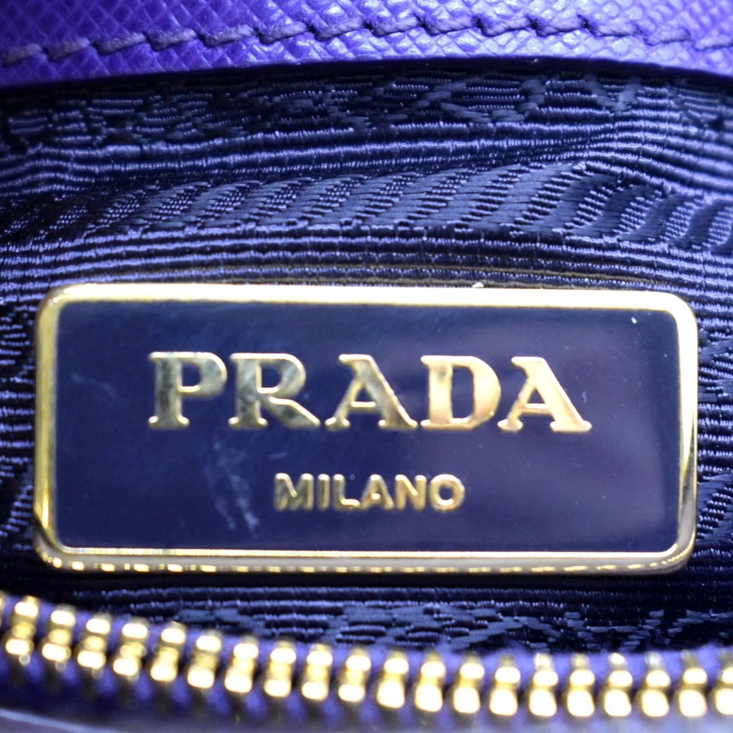 PRADA Lux Promenade Saffiano Leather Shoulder Bag Purple - Image 12