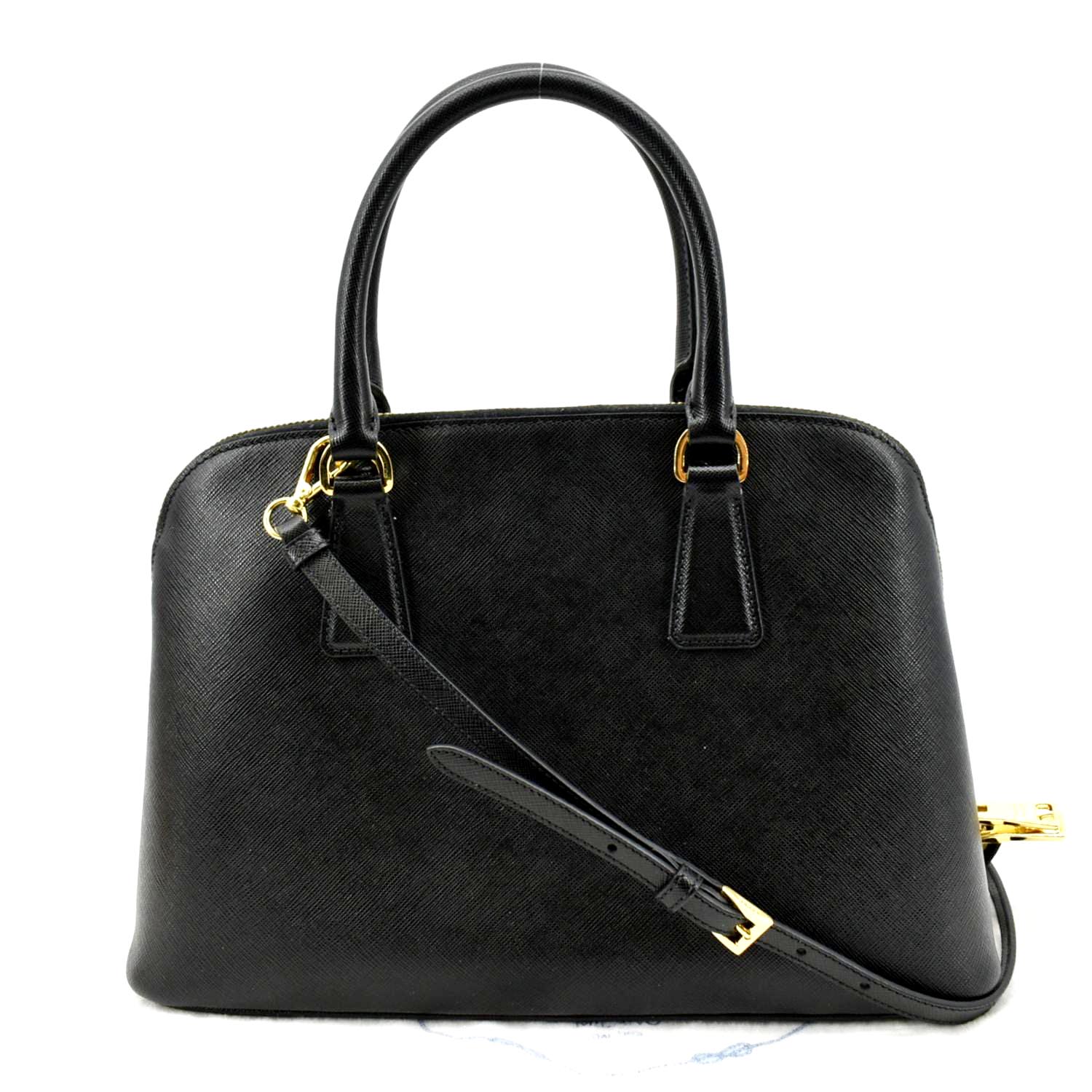 PRADA Lux Medium Promenade Saffiano Leather Shoulder Bag Black - Image 3
