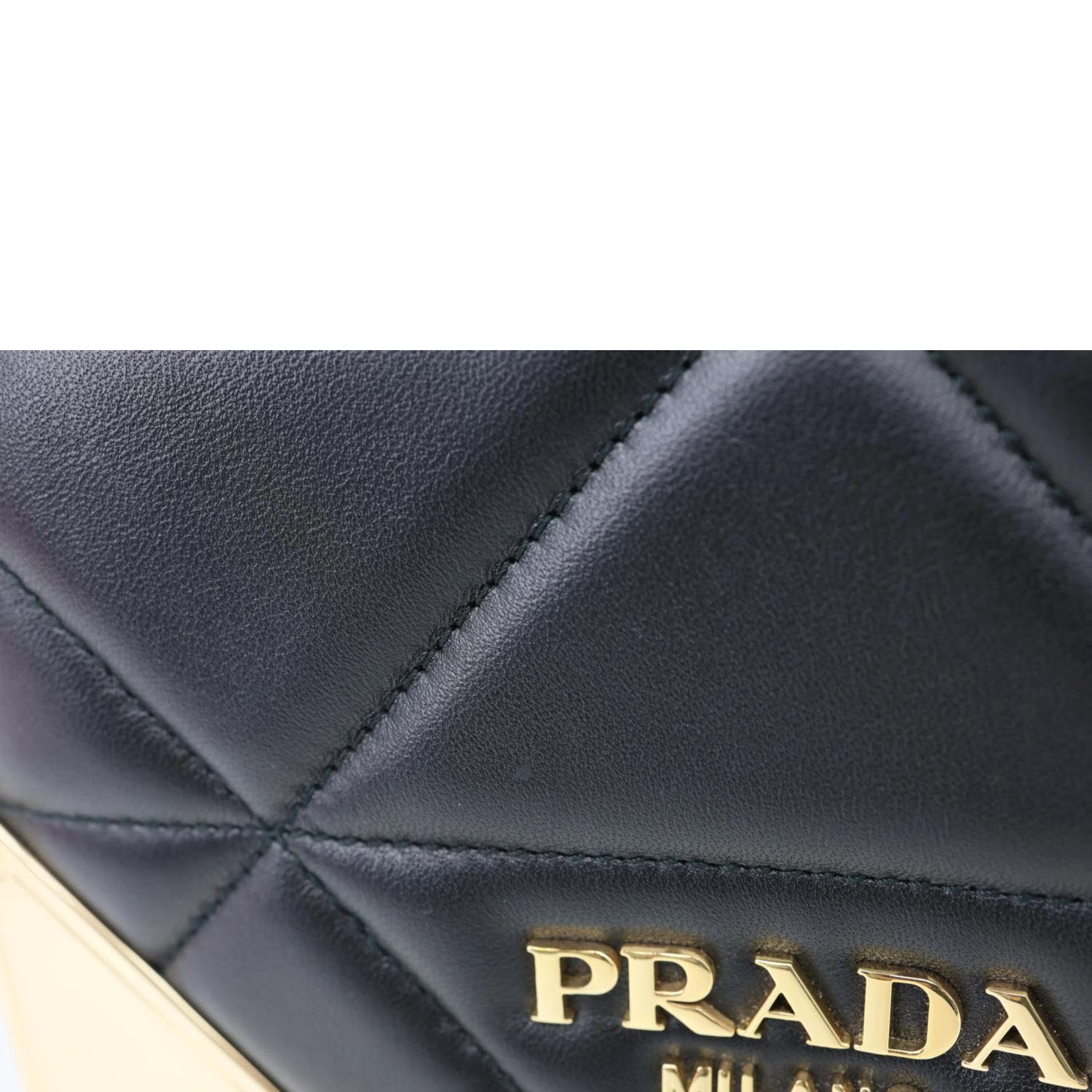 PRADA Quilted Nappa Stitched Leather Crossbody Bag Black - Image 14