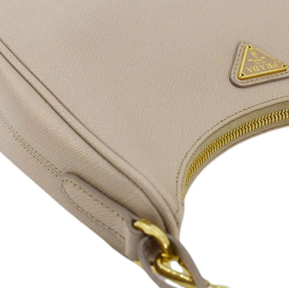 PRADA Re-Edition 2005 Saffiano Leather Shoulder Bag Cameo Beige - Image 6
