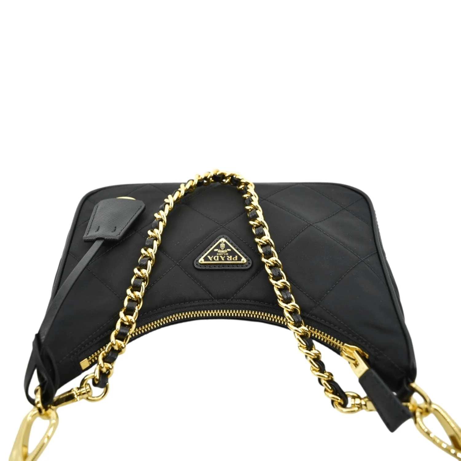 PRADA Re-Edition 1995 Re-Nylon Chain Shoulder Bag Black - Image 5