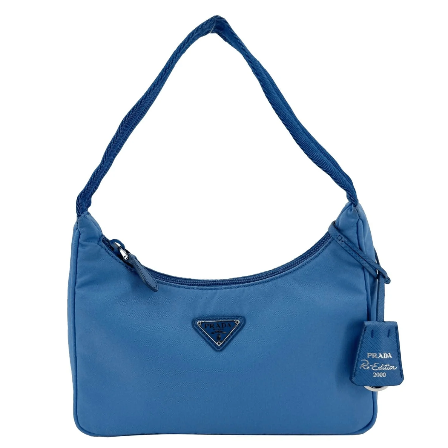 PRADA Re-Edition 2000 Nylon Hobo Bag Blue - Image 3