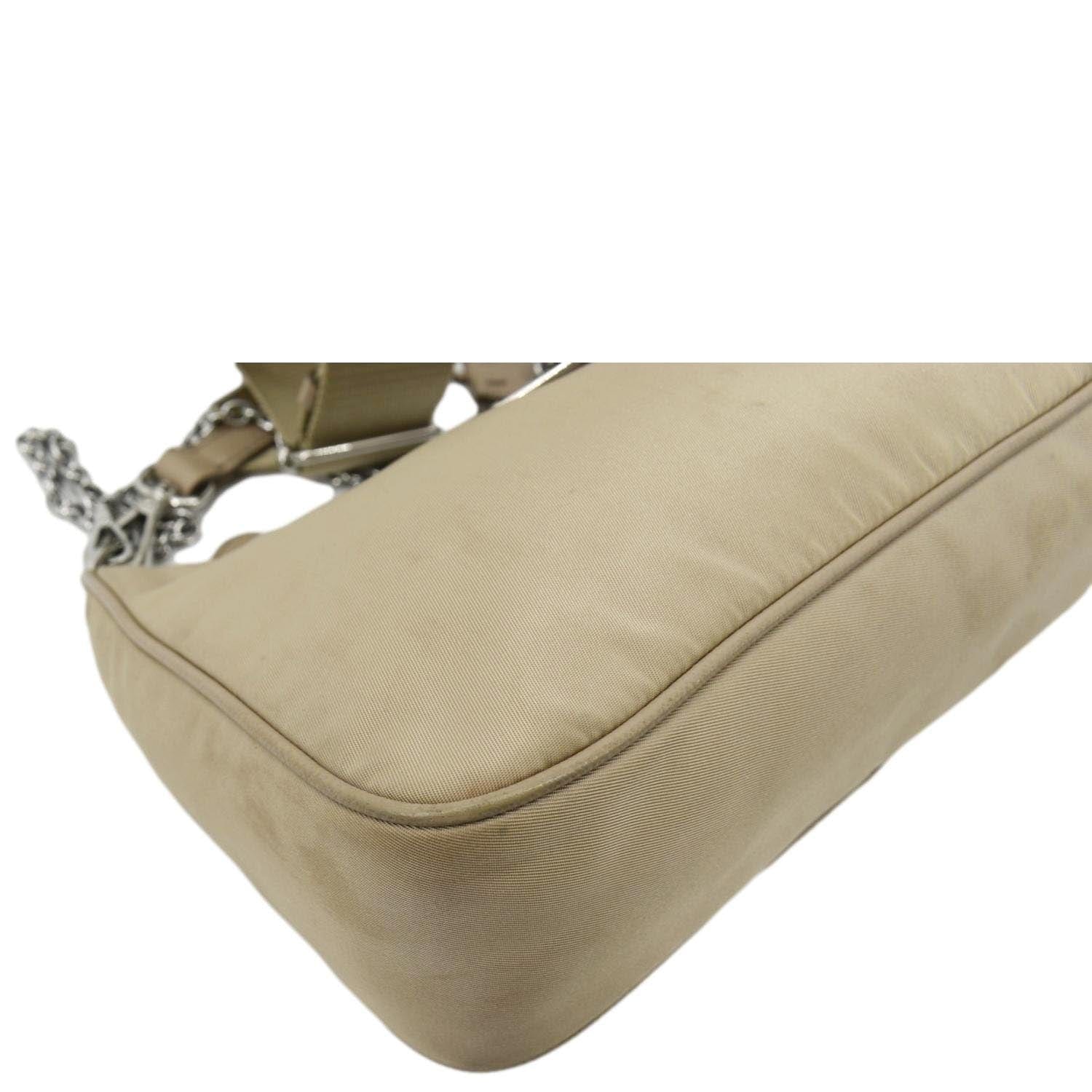 PRADA Re-Edition 2005 Re-Nylon Shoulder Bag Beige - Image 6