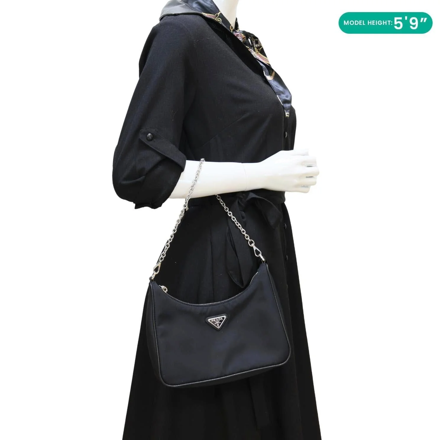 PRADA Re-Edition 2005 Re-Nylon Shoulder Bag Black - Image 2