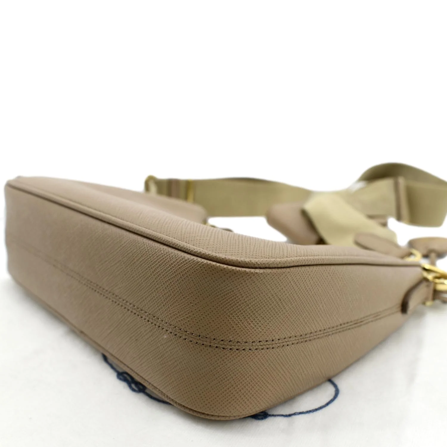 PRADA Re-Edition 2005 Saffiano Leather Shoulder Bag Beige - Image 7