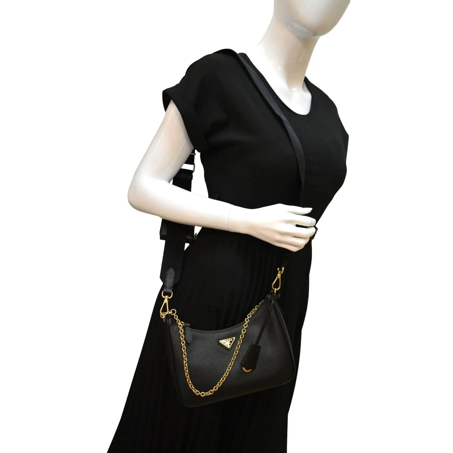 PRADA Re-Edition 2005 Saffiano Leather Shoulder Bag Black - Image 2