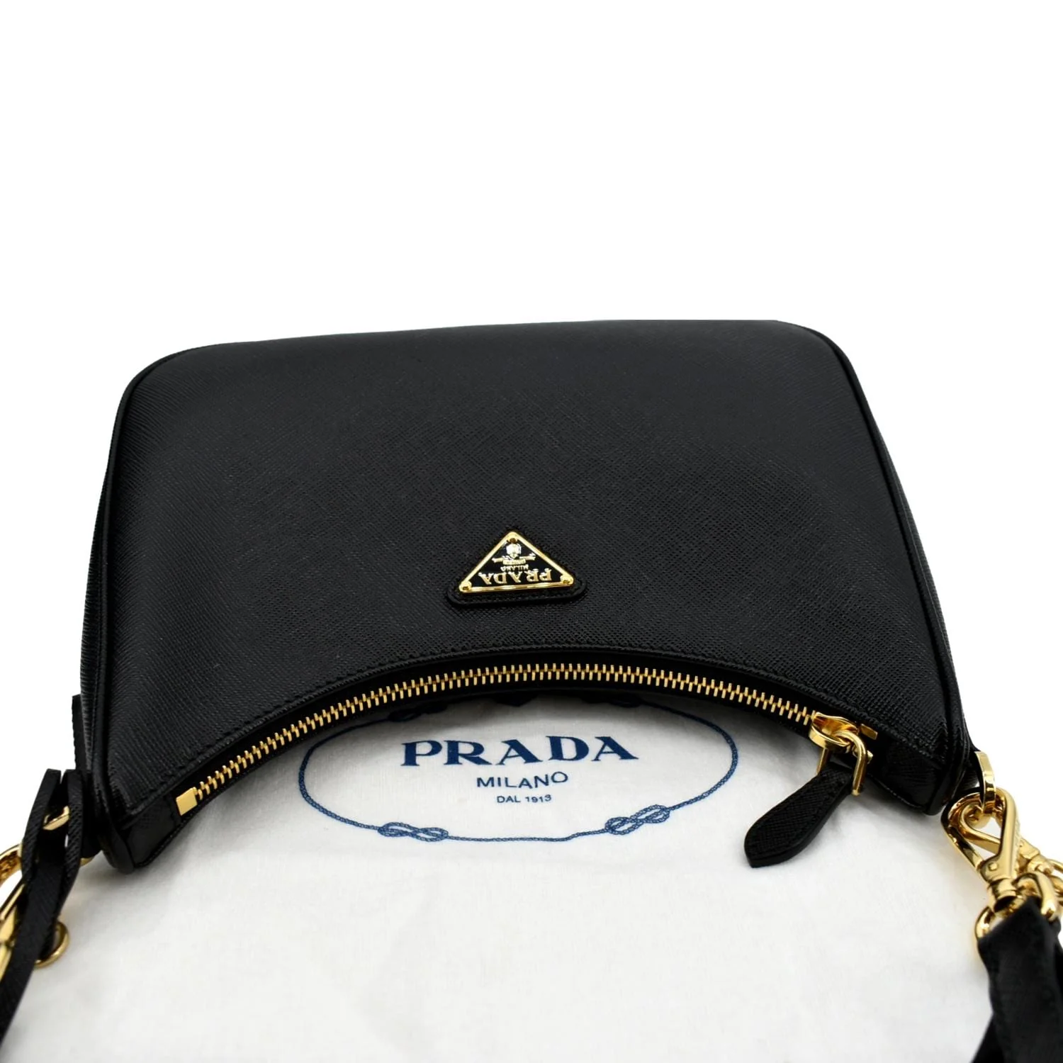 PRADA Re-Edition 2005 Saffiano Leather Shoulder Bag Black - Image 4