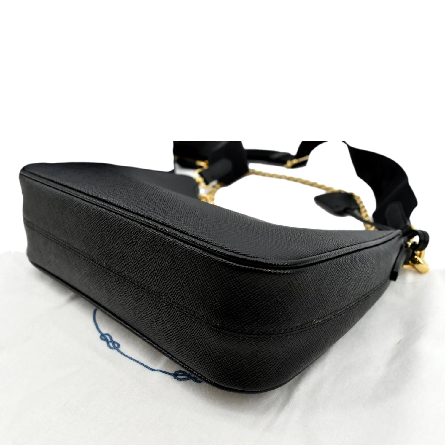 PRADA Re-Edition 2005 Saffiano Leather Shoulder Bag Black - Image 6
