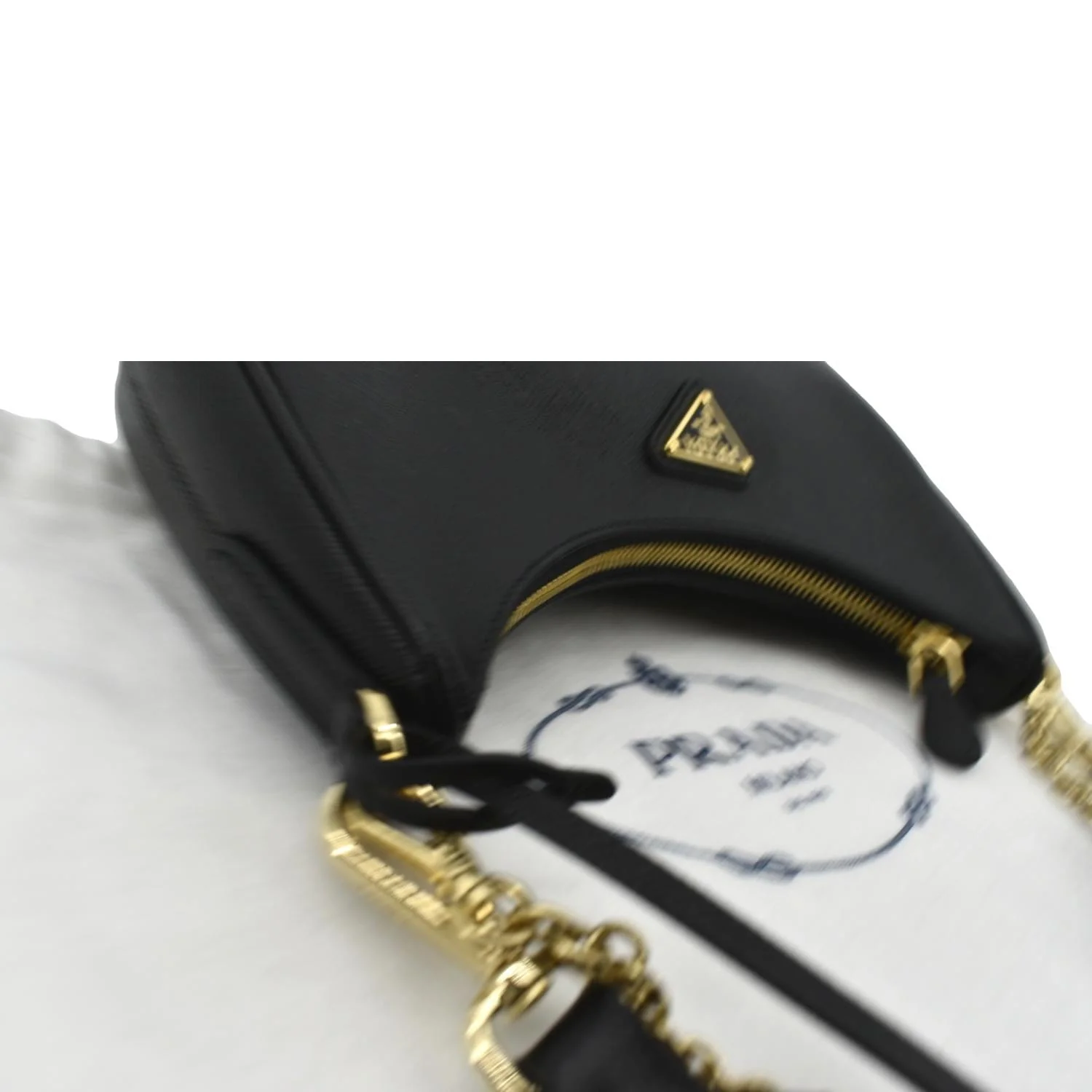 PRADA Re-Edition 2005 Saffiano Leather Shoulder Bag Black - Image 6