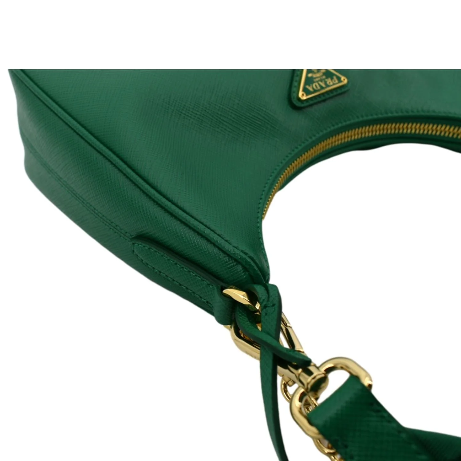 PRADA Re-Edition 2005 Saffiano Leather Shoulder Bag Green - Image 7