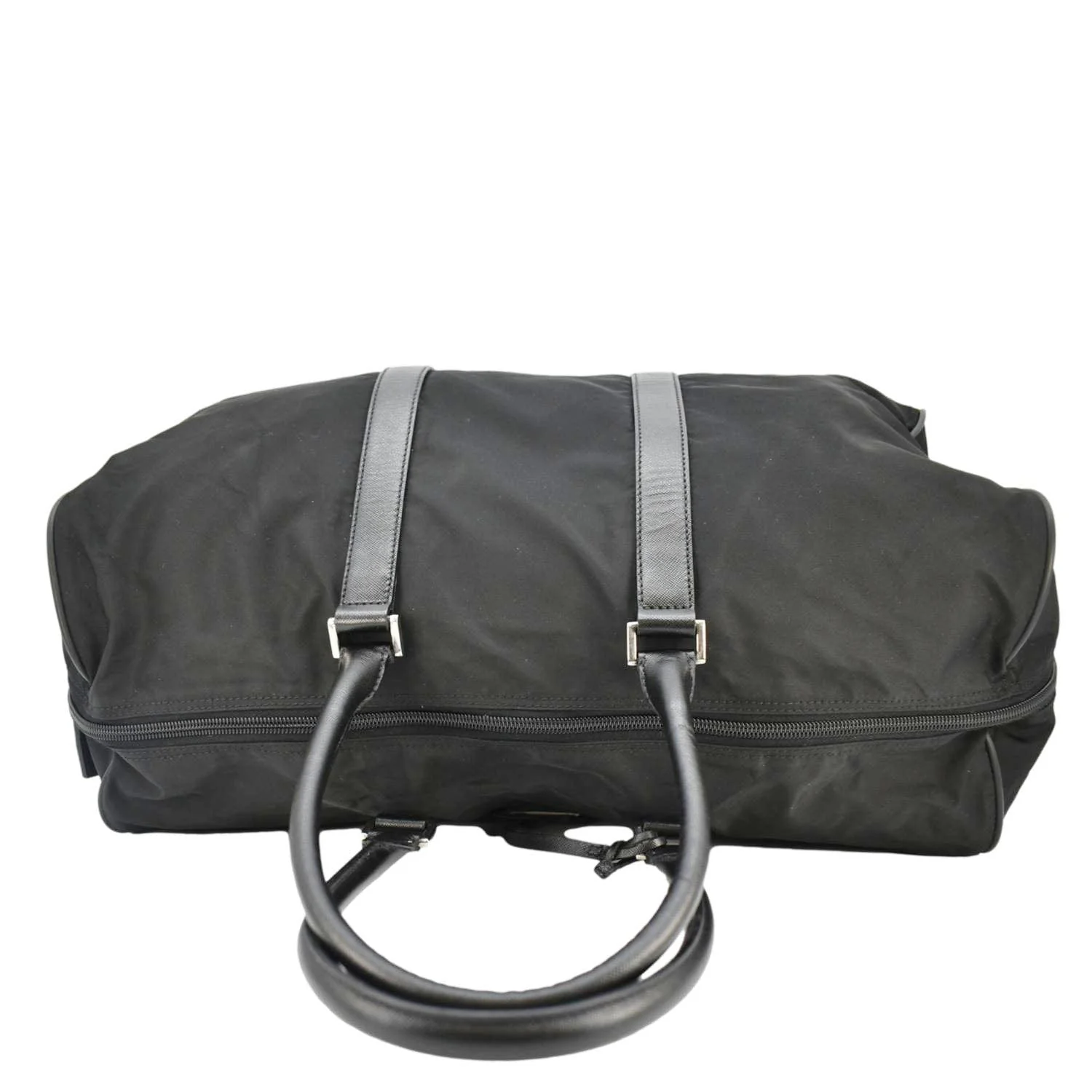 PRADA Re-Nylon Saffiano Leather Viaggio Duffle Bag Black - Image 4