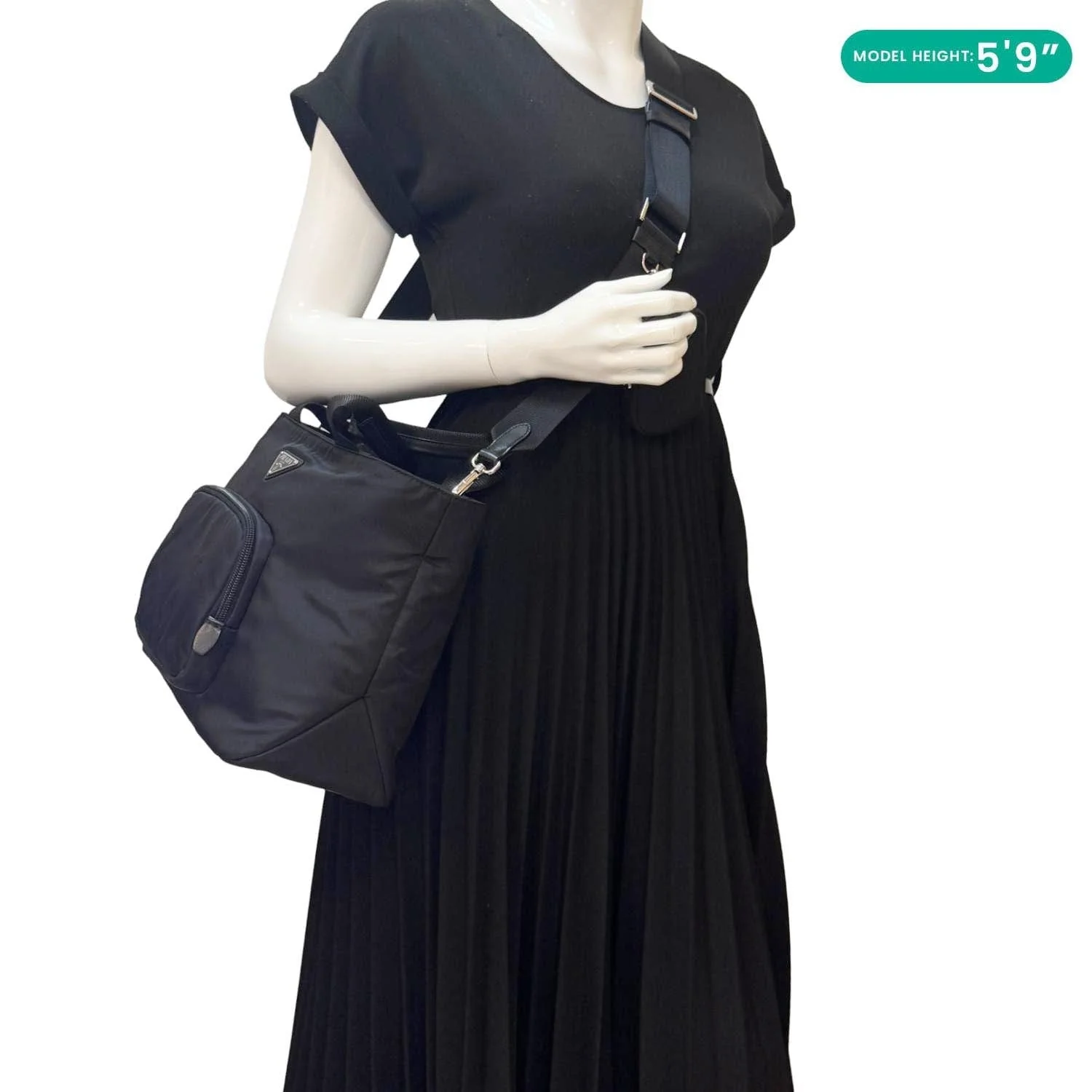 PRADA Baby Re-Nylon Crossbody Bag Black - Image 2