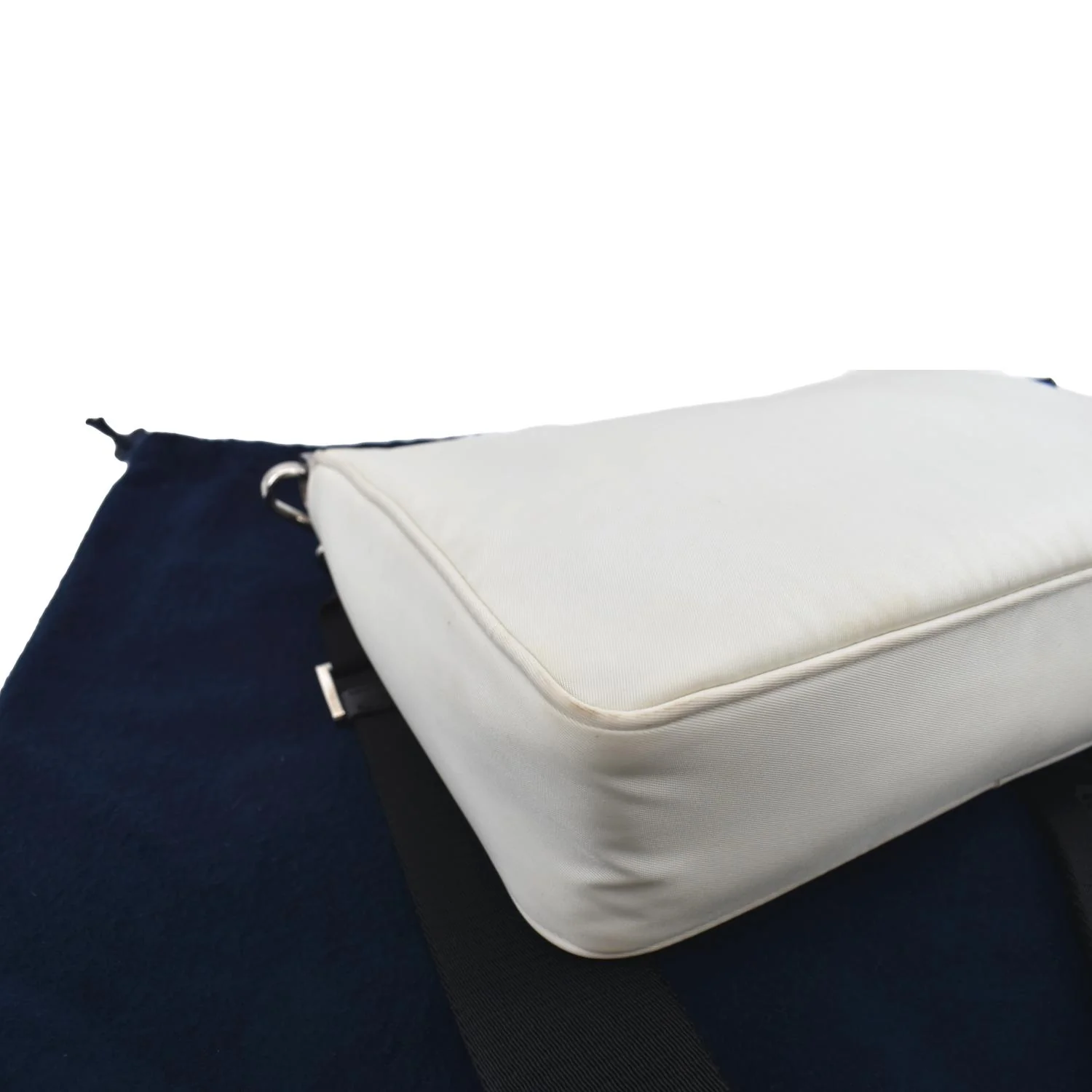 PRADA Re-Nylon Shoulder Bag White - Image 8