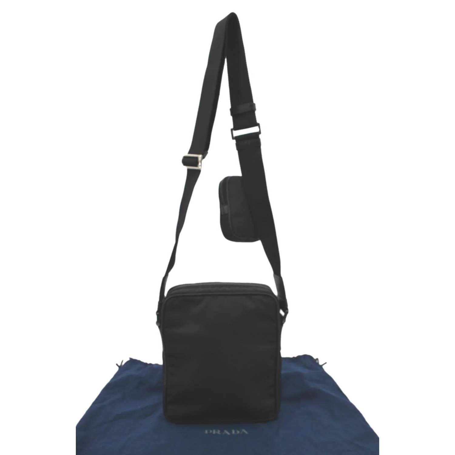 PRADA Re-Nylon Saffiano Leather Crossbody Bag Black - Image 4