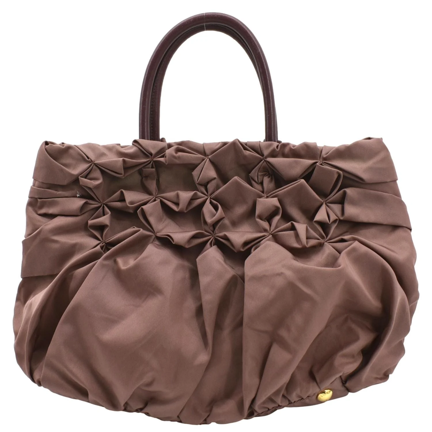 PRADA Tessuto Origami Pleated Ruffled Nylon Tote Bag Antico - Image 3