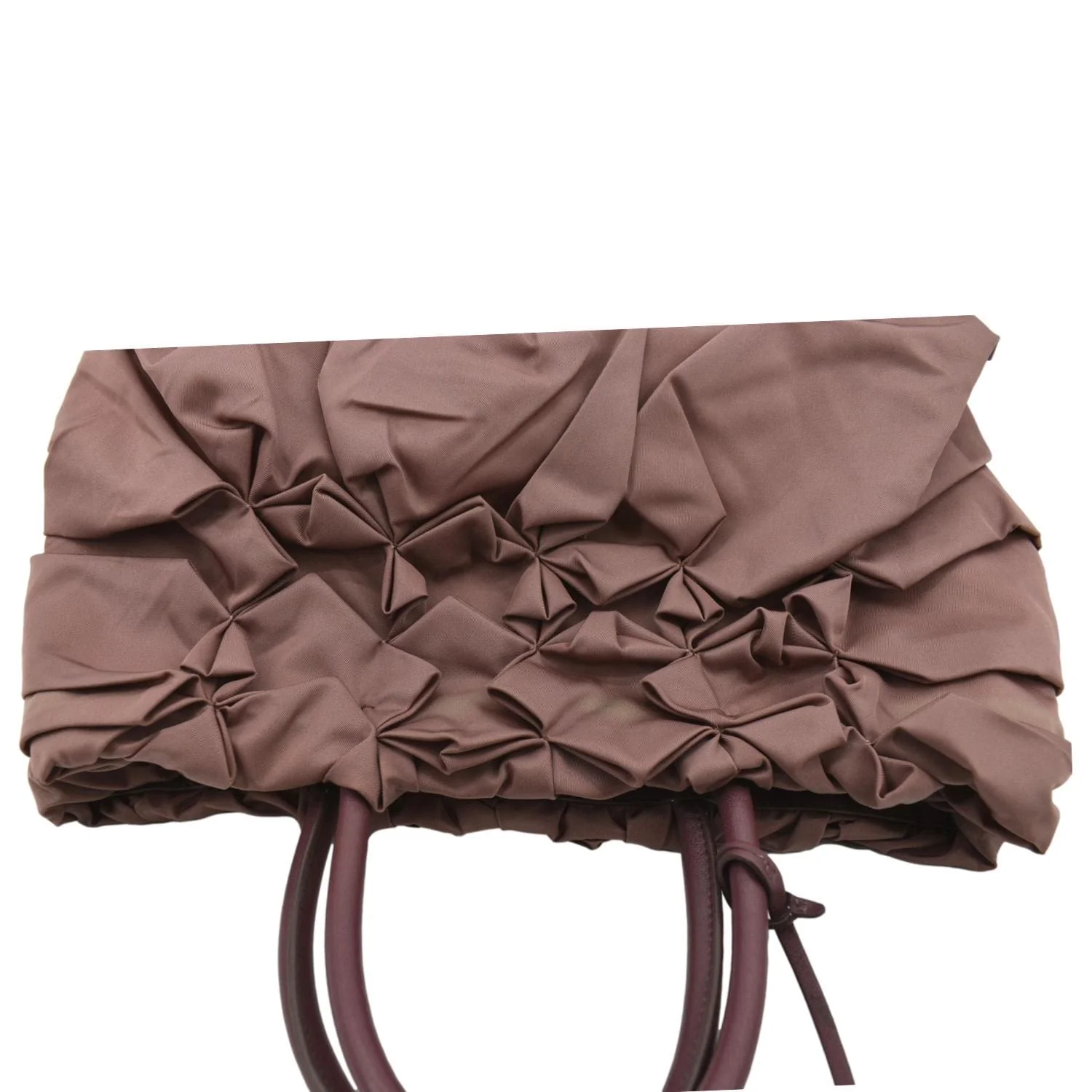 PRADA Tessuto Origami Pleated Ruffled Nylon Tote Bag Antico - Image 4