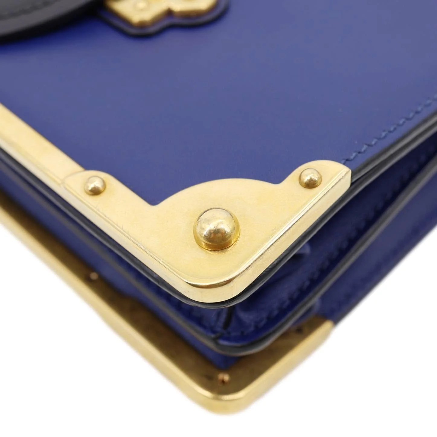 PRADA Cahier City Saffiano Leather Shoulder Bag Blue - Image 9