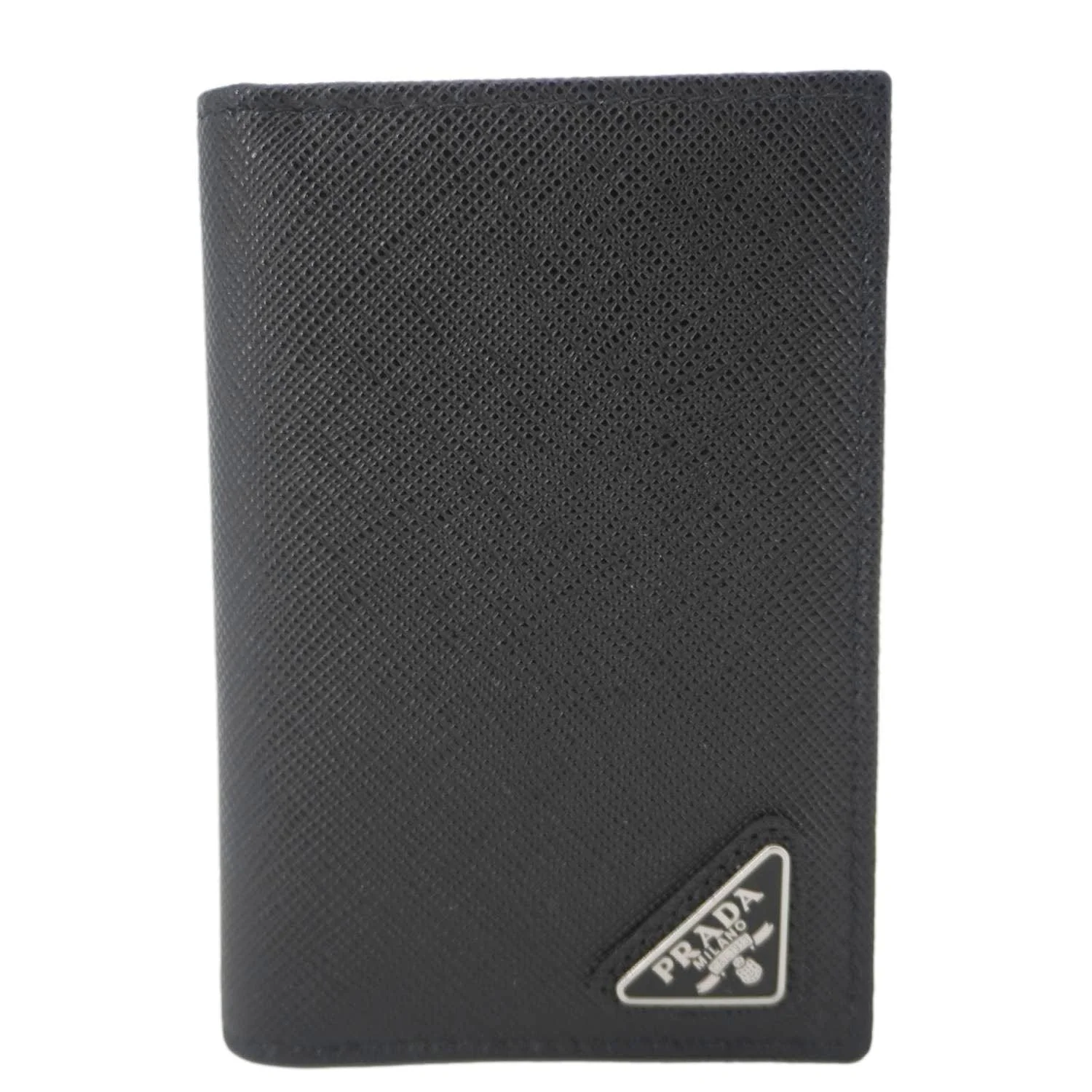 PRADA Saffiano Leather Card Holder Wallet Black