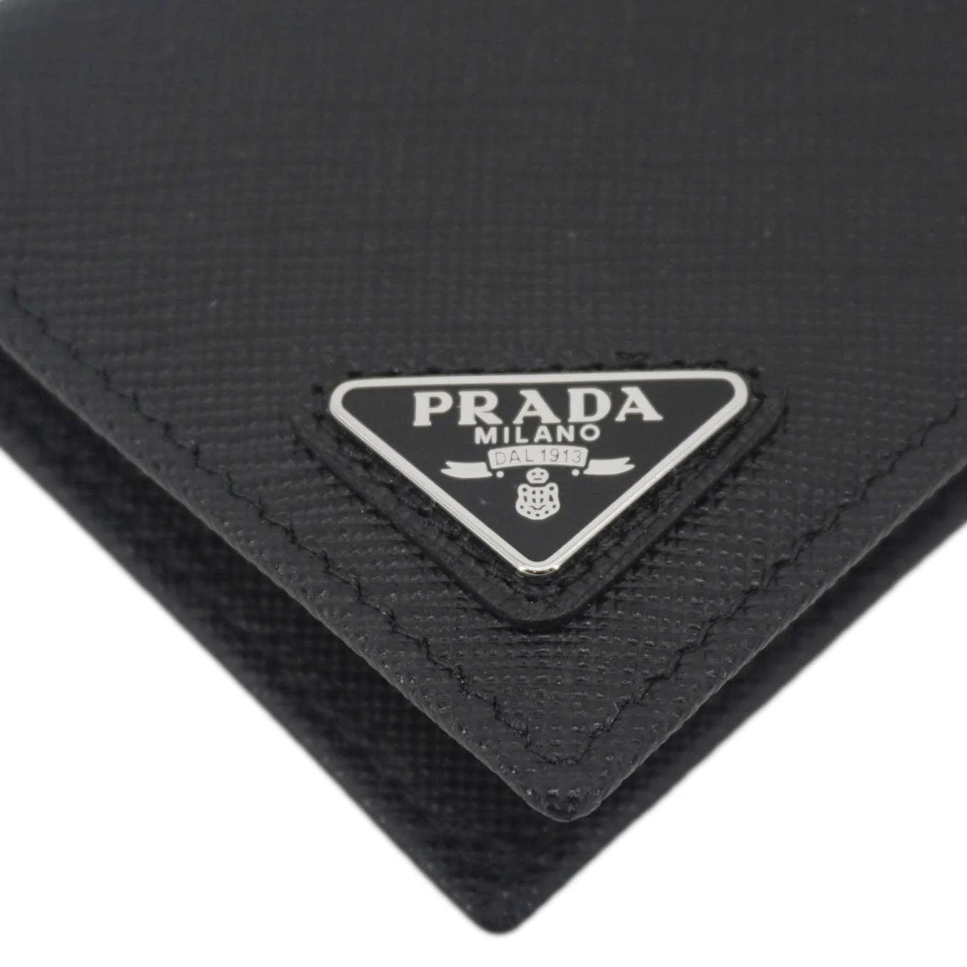 PRADA Saffiano Leather Card Holder Wallet Black - Image 7