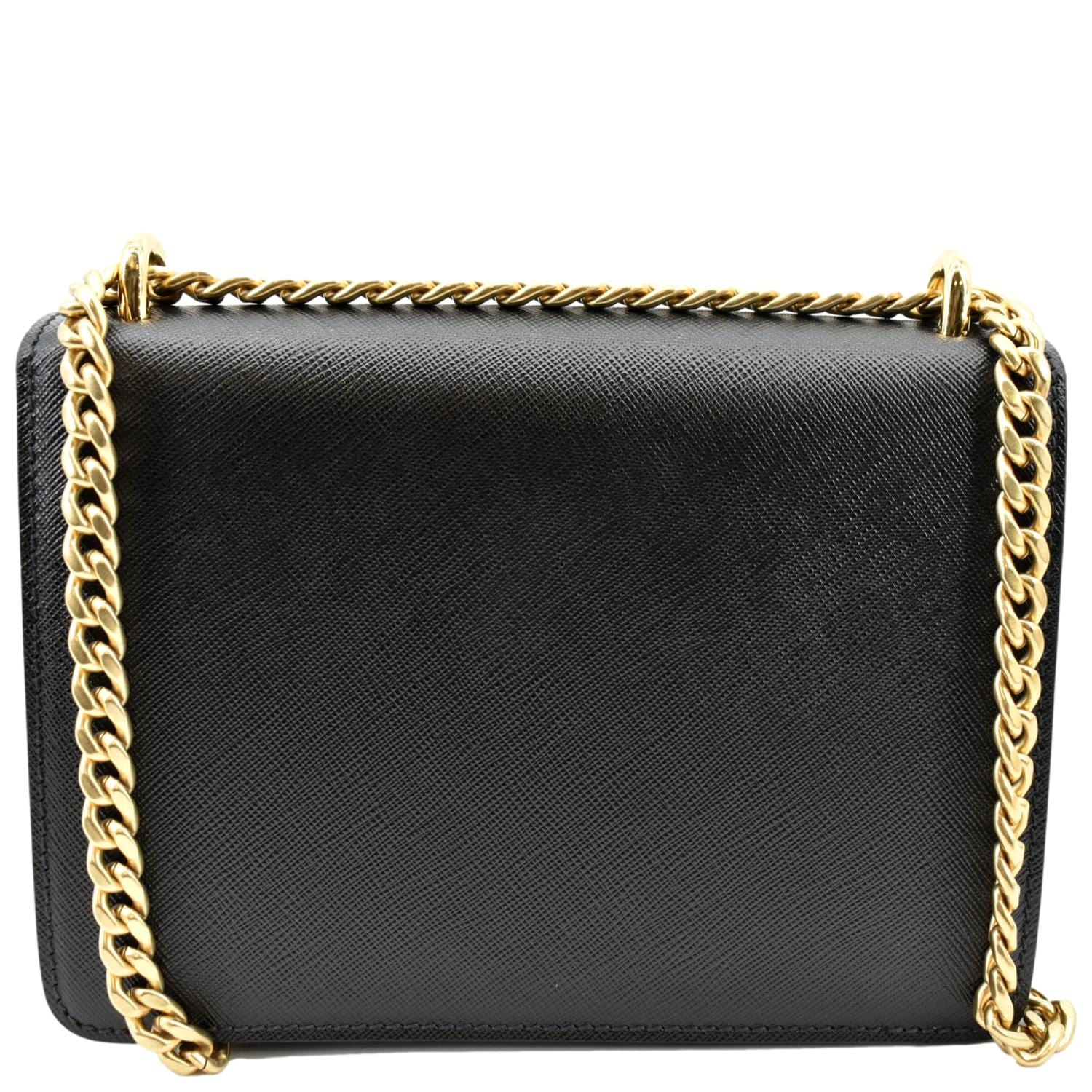 PRADA Saffiano Lux Leather Crossbody Bag Black - Image 3