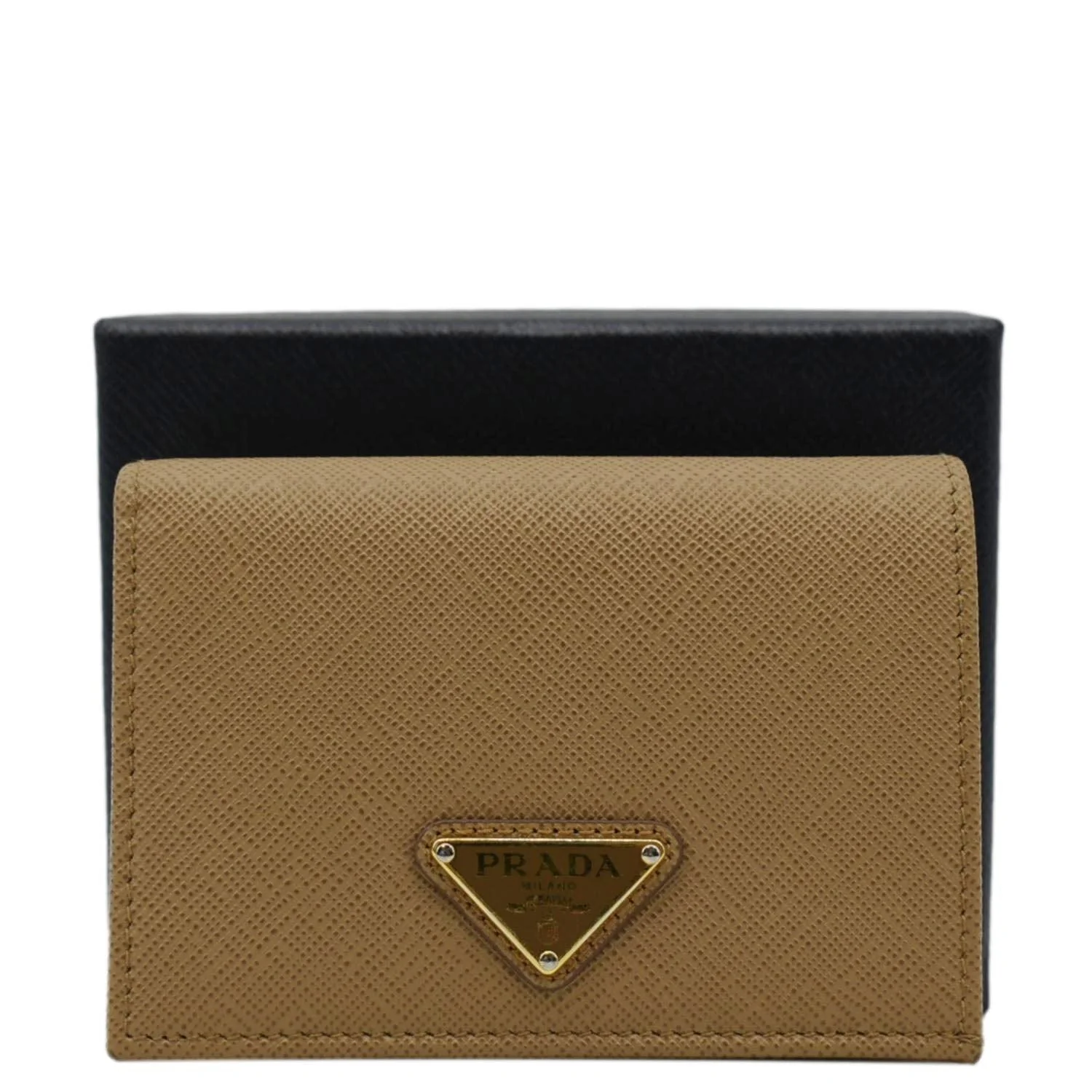 PRADA Small Saffiano Leather Wallet Light Brown - Image 3
