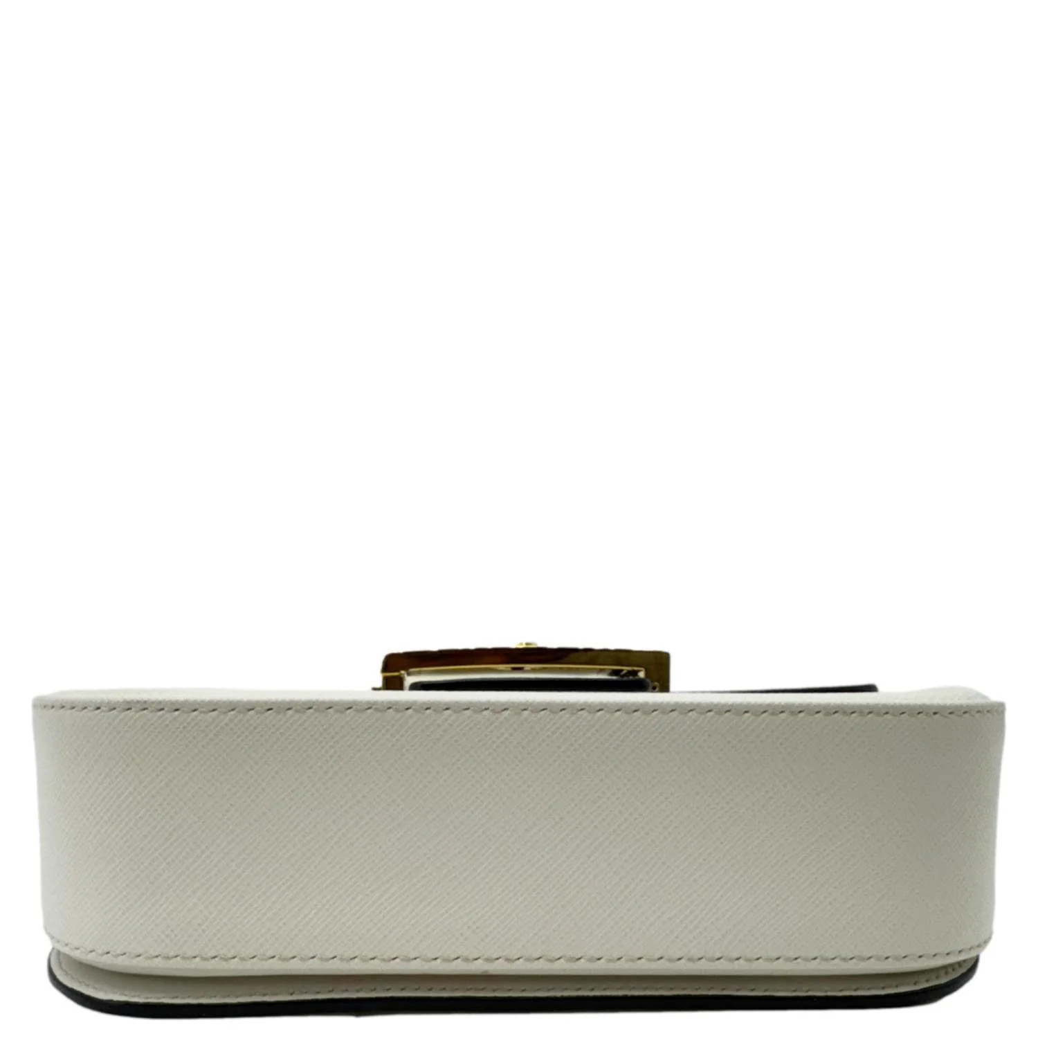 PRADA Embleme Flap Saffiano Lux Leather Shoulder Bag White - Image 10