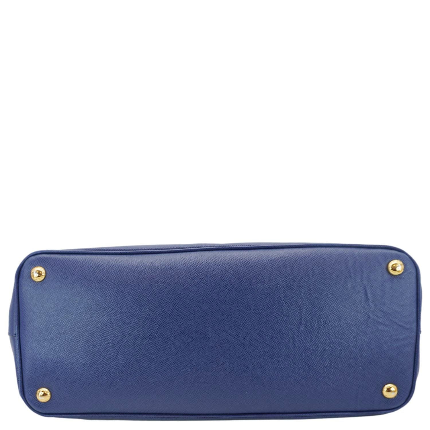 PRADA Galleria Double-Zip Large Saffiano Lux Leather Tote Bag Blue - Image 10
