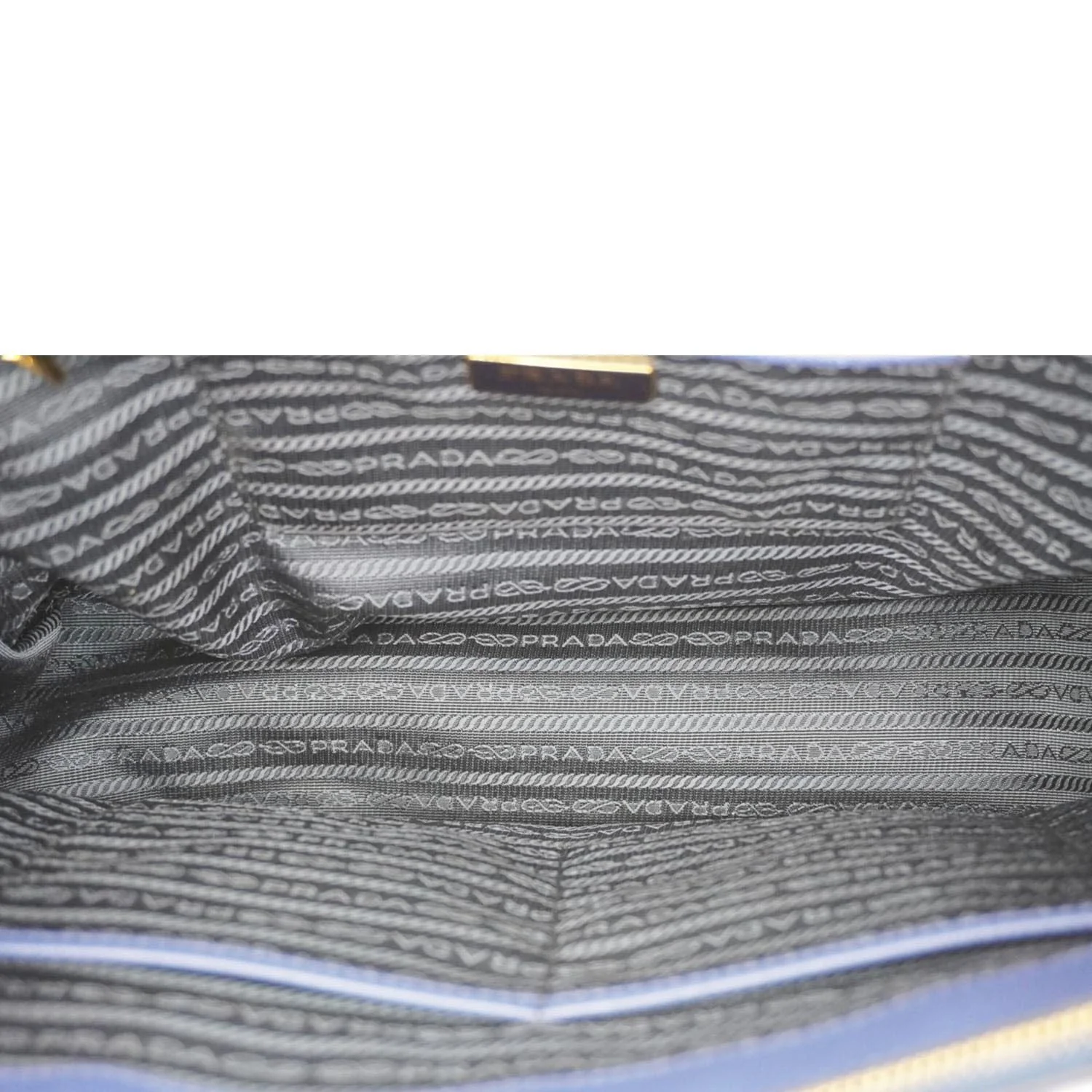 PRADA Galleria Double-Zip Large Saffiano Lux Leather Tote Bag Blue - Image 16