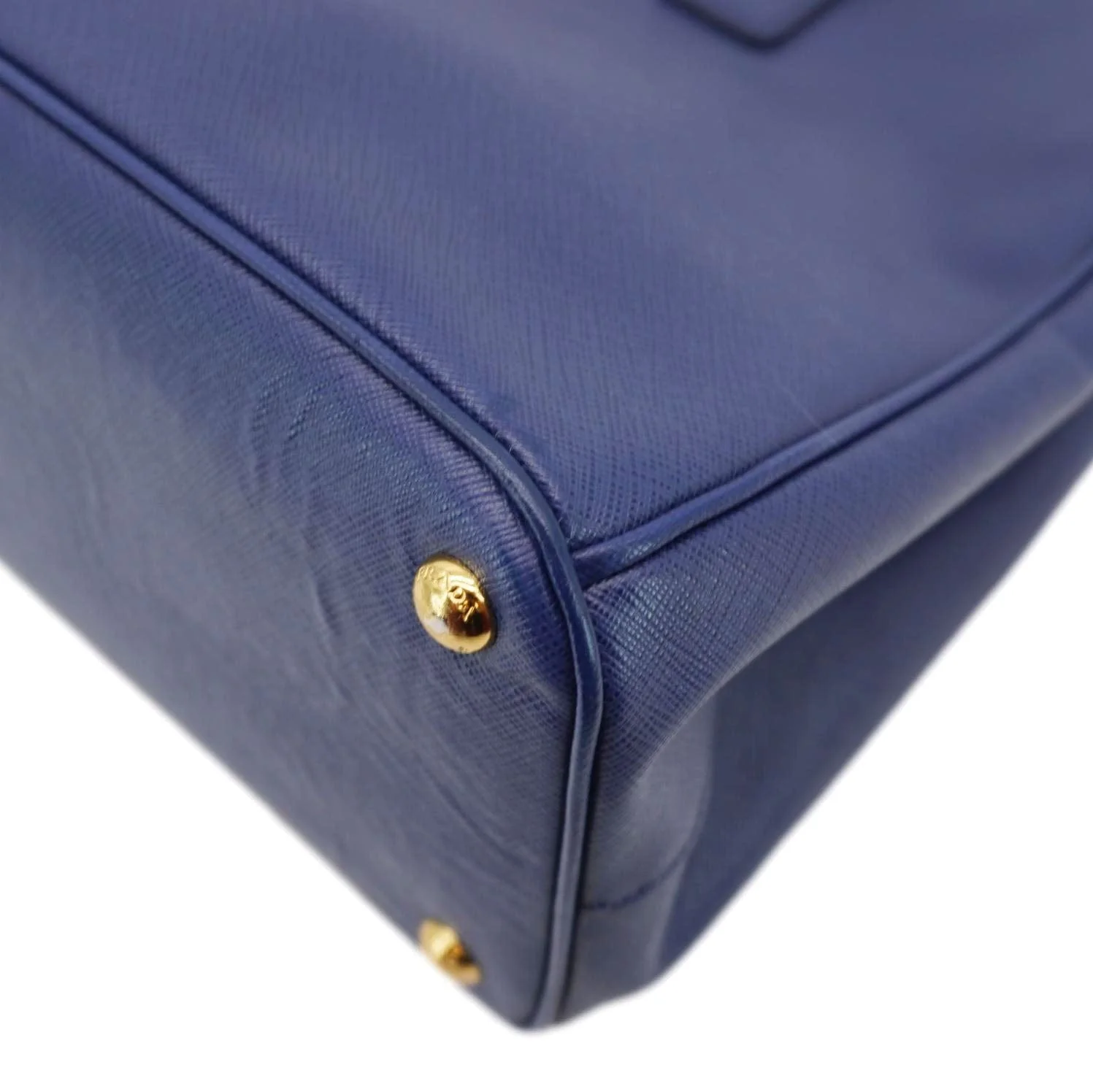 PRADA Galleria Double-Zip Large Saffiano Lux Leather Tote Bag Blue - Image 8