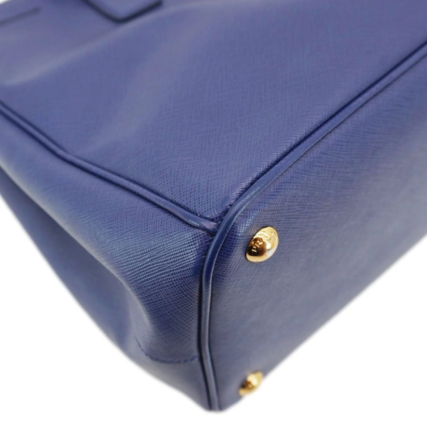 PRADA Galleria Double-Zip Large Saffiano Lux Leather Tote Bag Blue - Image 9