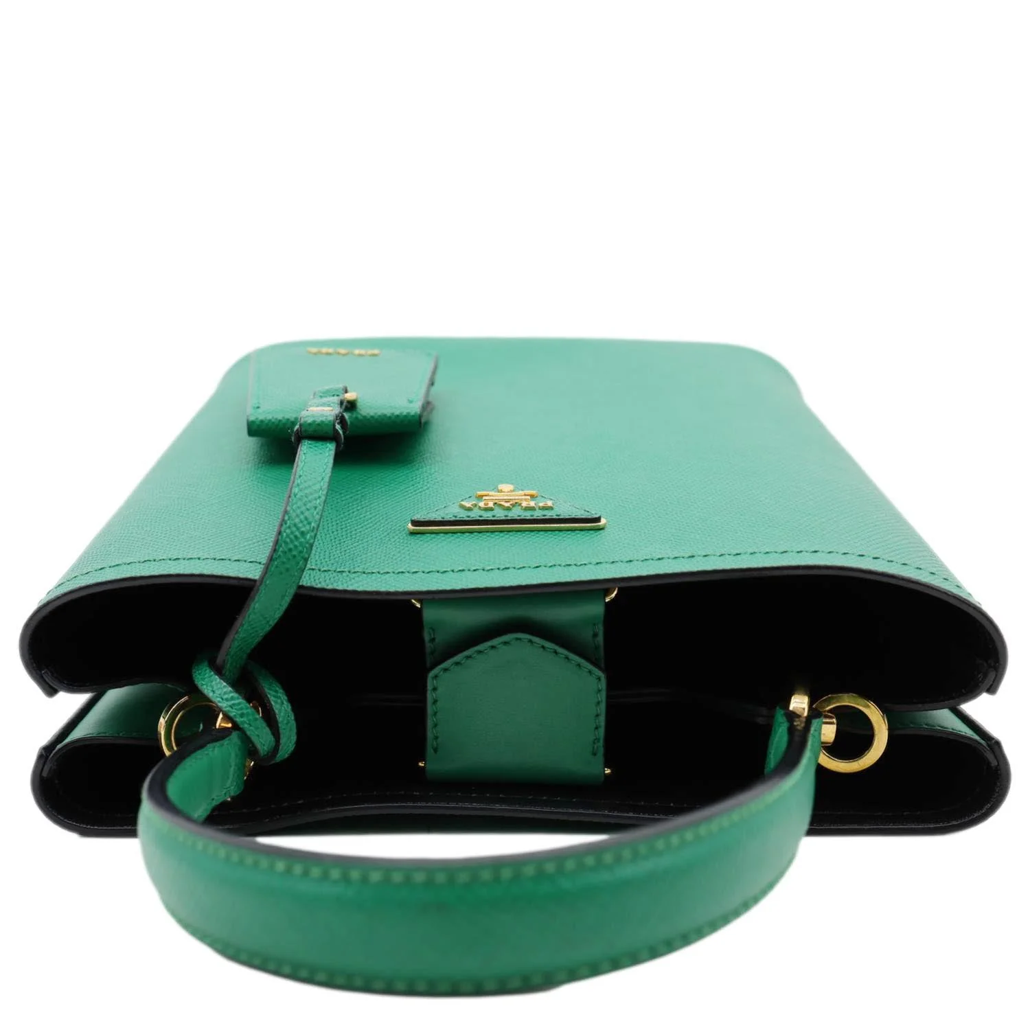 PRADA Panier Saffiano Leather Bucket Bag Green - Image 5